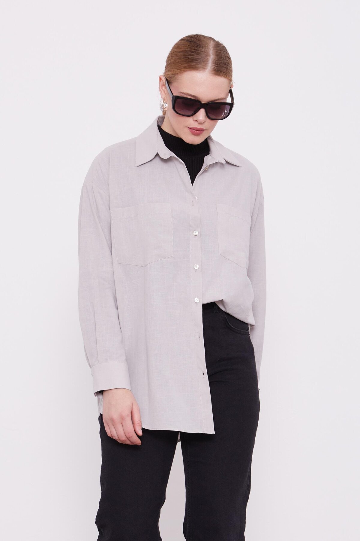 Taş Dokulu Pamuk Gömlek