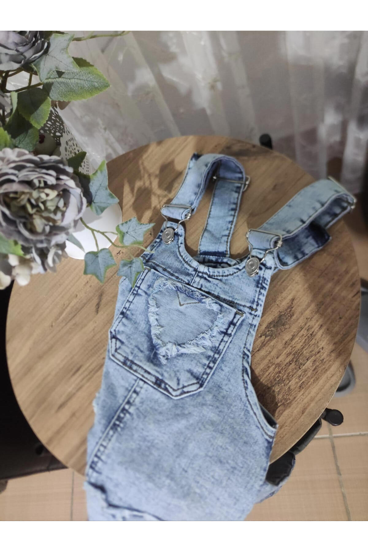 ZARİNA Kız çocuk denim jile salopet elbise fotoğrafı 3 (önizleme)