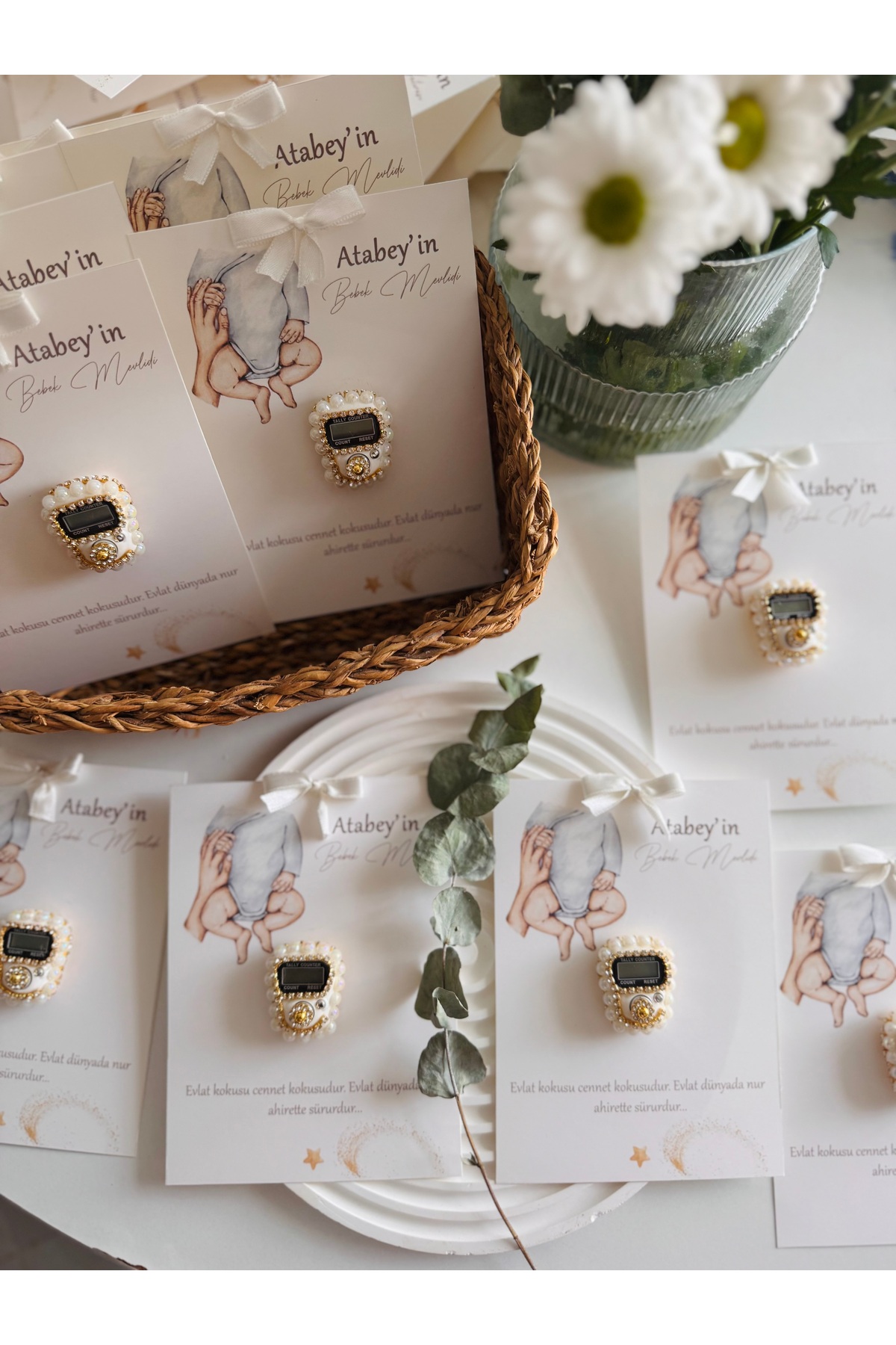 Mapel 15 adet Zikirmatik Kart Bebek, baby shower, doğum, doğum günü, mevlüt hediyelikleri fotoğrafı 3 (önizleme)