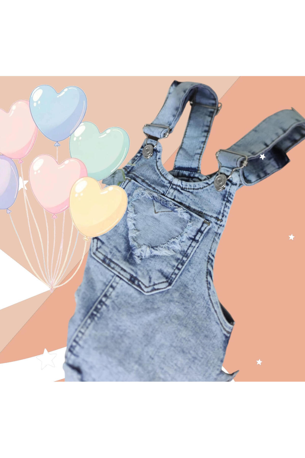 ZARİNA Kız çocuk denim jile salopet elbise fotoğrafı 5 (önizleme)