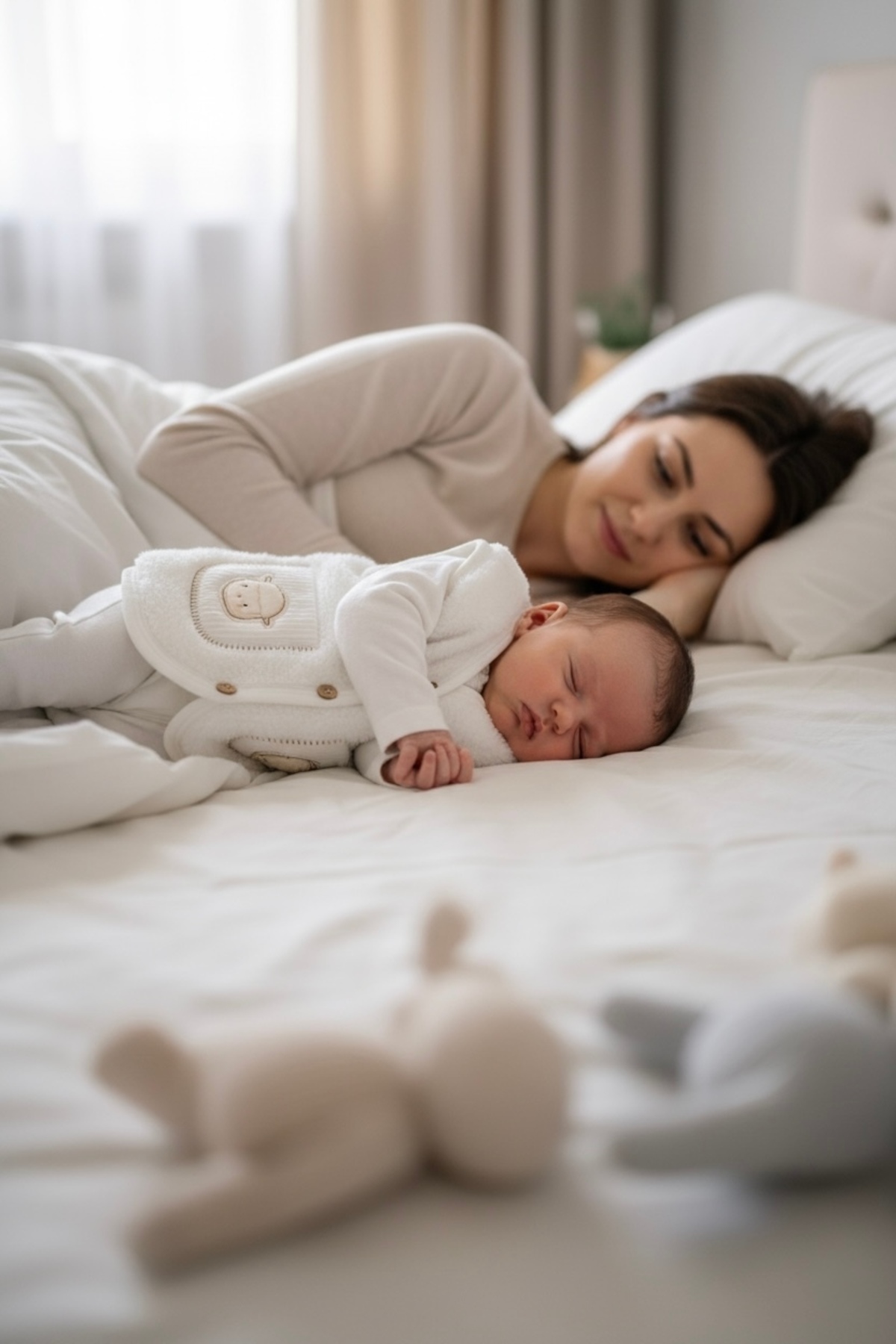 BABYLİM Kuzu Cep Nakışlı Astarlı Bebek Yelek Coconut Düğmeli - Unısex fotoğrafı 2 (önizleme)