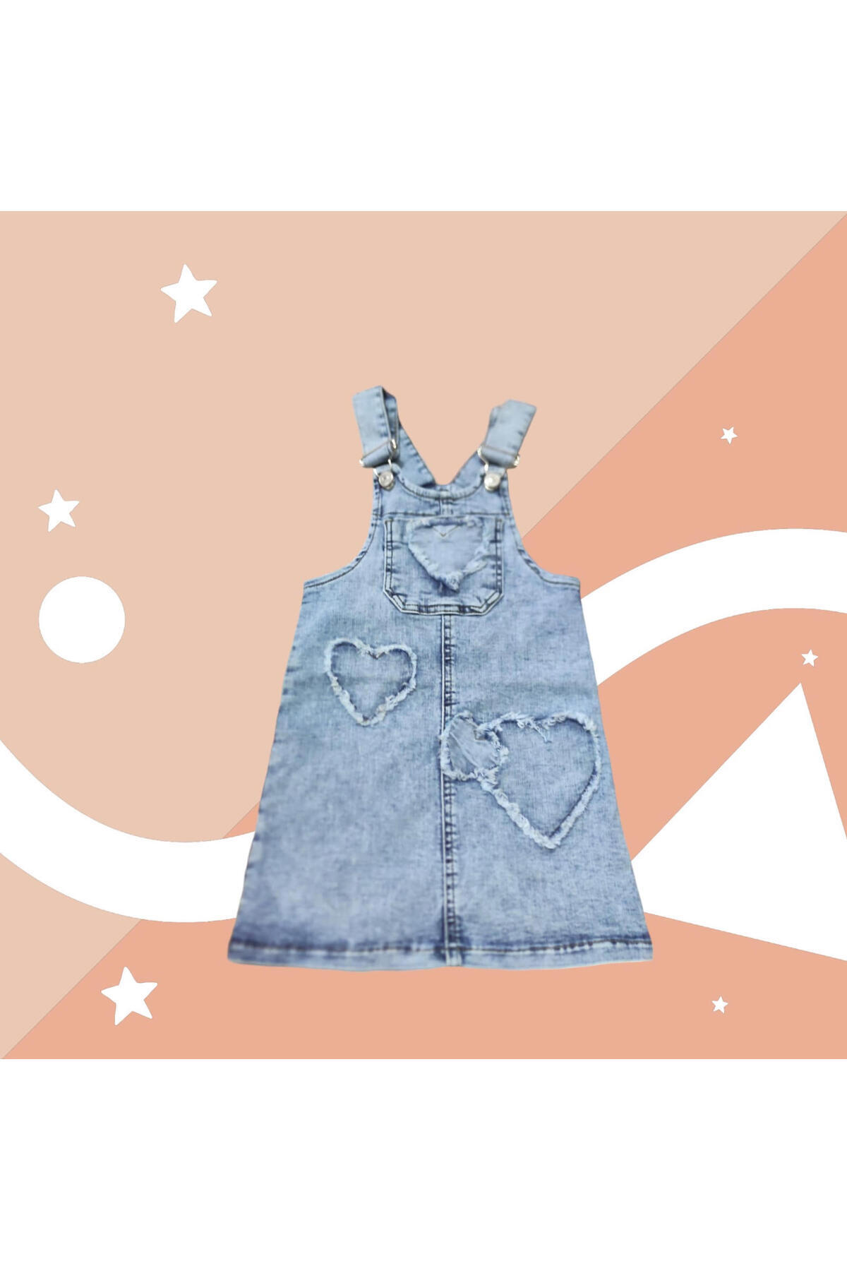 ZARİNA Kız çocuk denim jile salopet elbise fotoğrafı 4 (önizleme)