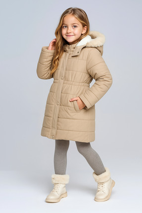 Mika Bebek & Çocuk Kalın Elyaf Dolgulu Su Rüzgar Ve Yağmur Geçirmez Kapüşonlu...