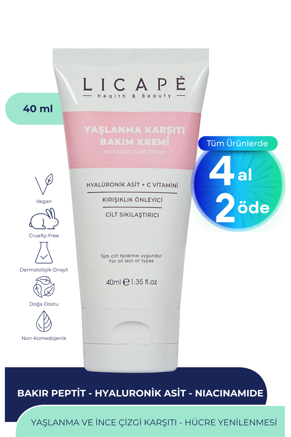 Licape Yaşlanma Karşıtı Bakım Kremi 40ml