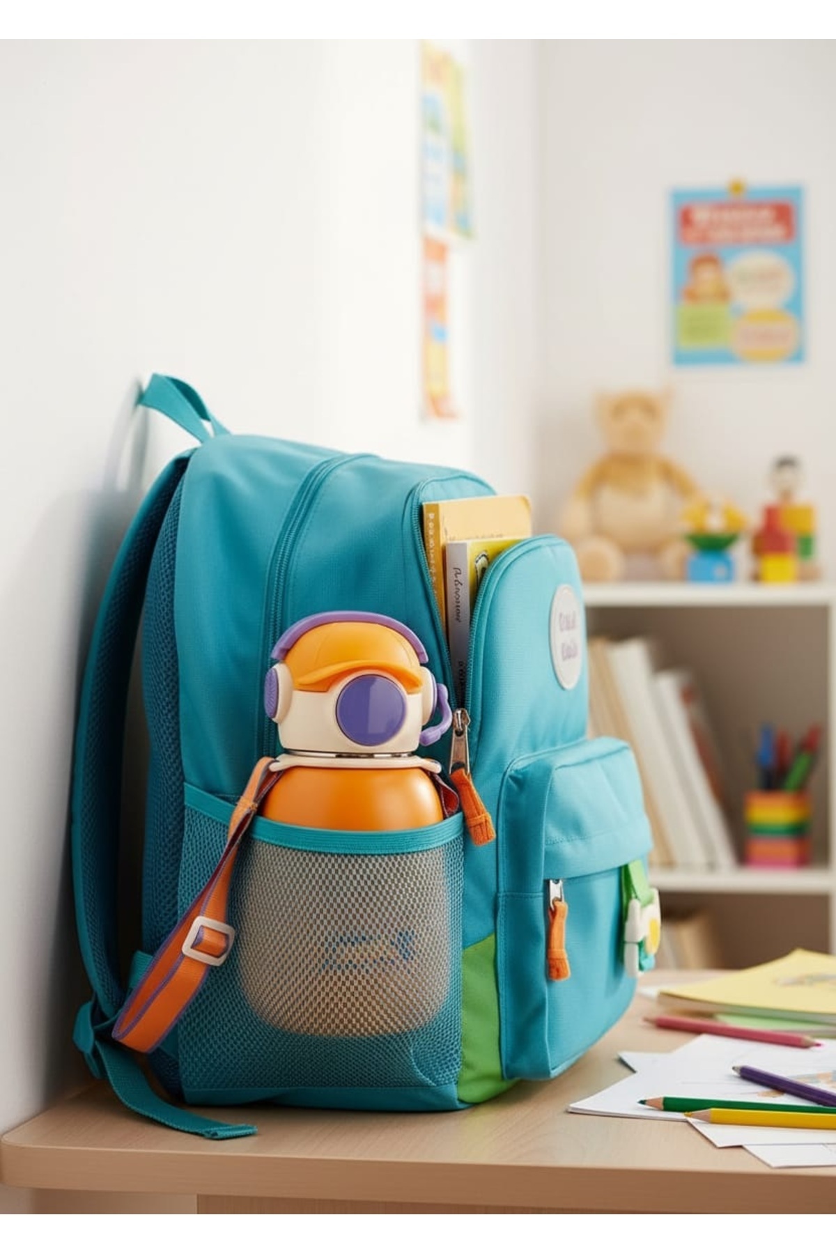 Titiz Plastik Termos Matara Gamer Şekilli 500 ml Paslanmaz Çelik Çocuk Kız Erkek İçecek Suluk