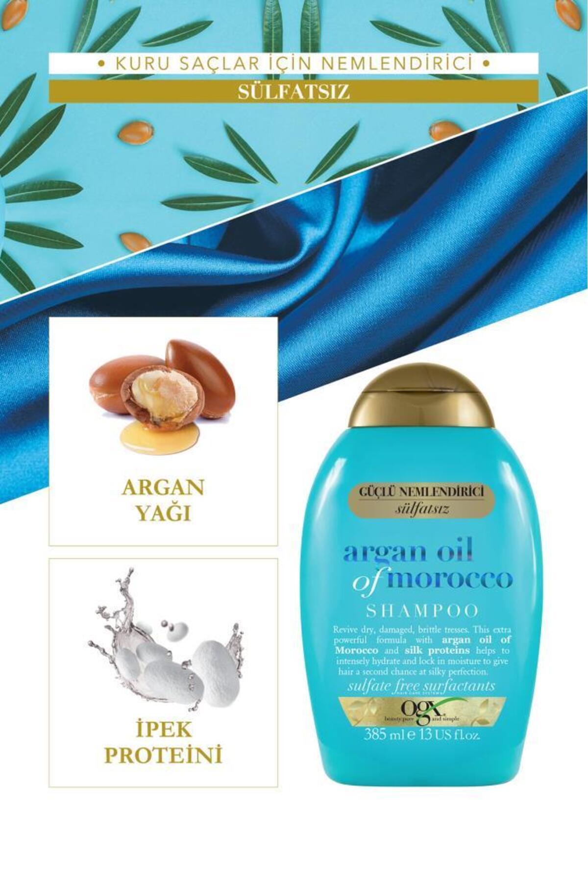 Argan Oil of Morocco Onarıcı Sülfatsız Şampuan 385 ml + Yenileyici Saç Bakım Yağı 100 ml — PKTARGNOLMRCSPYG — تصویر 3 از 9