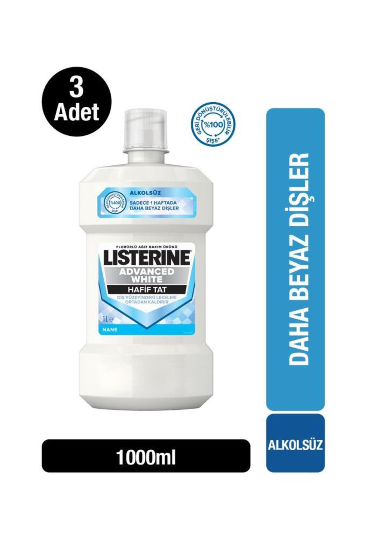 Listerine Advanced White Hafif Tat 1000 ml x 3