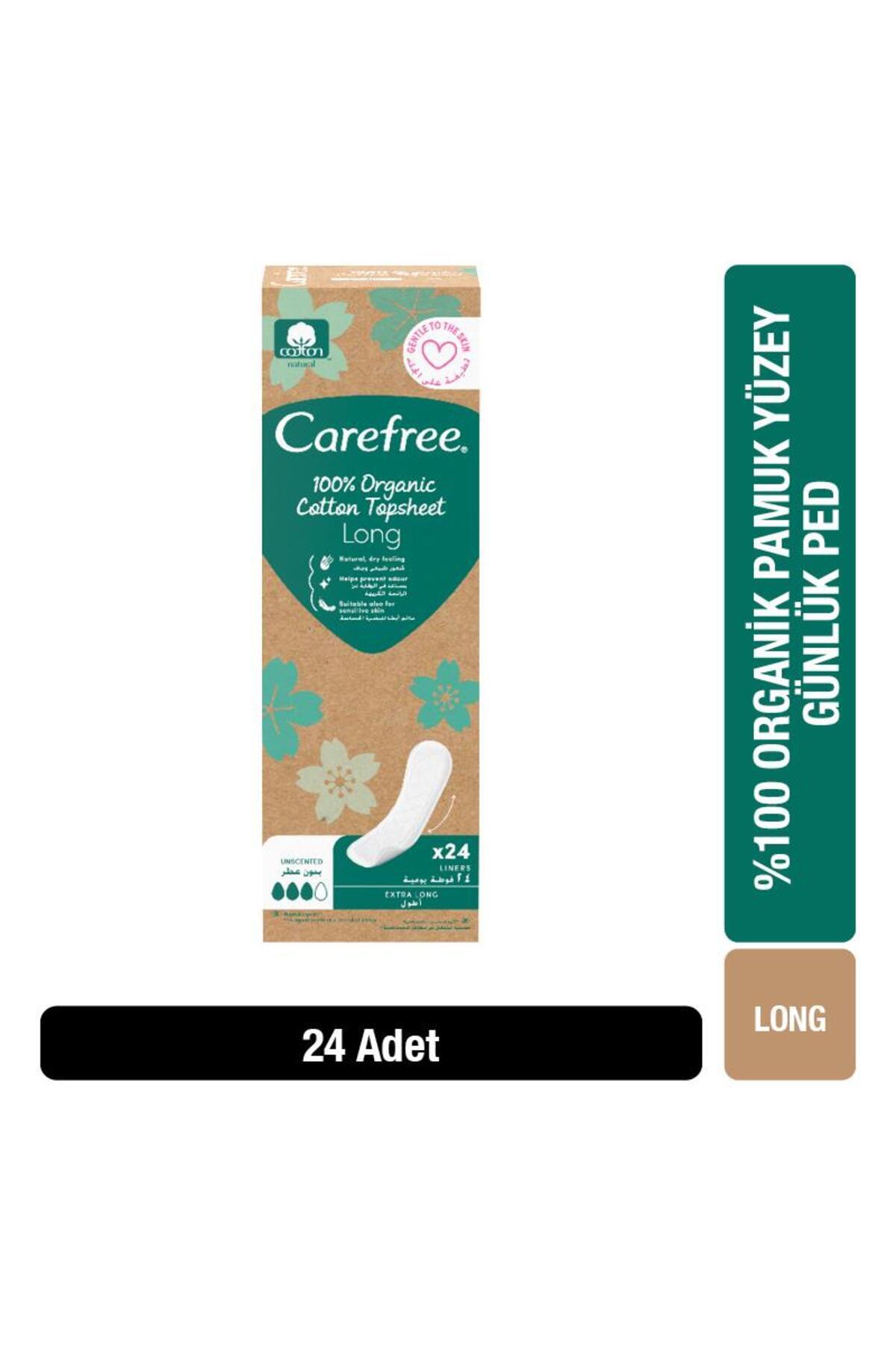 Carefree Organic Cotton Topsheet Uzun Günlük Ped 24'lü Paket