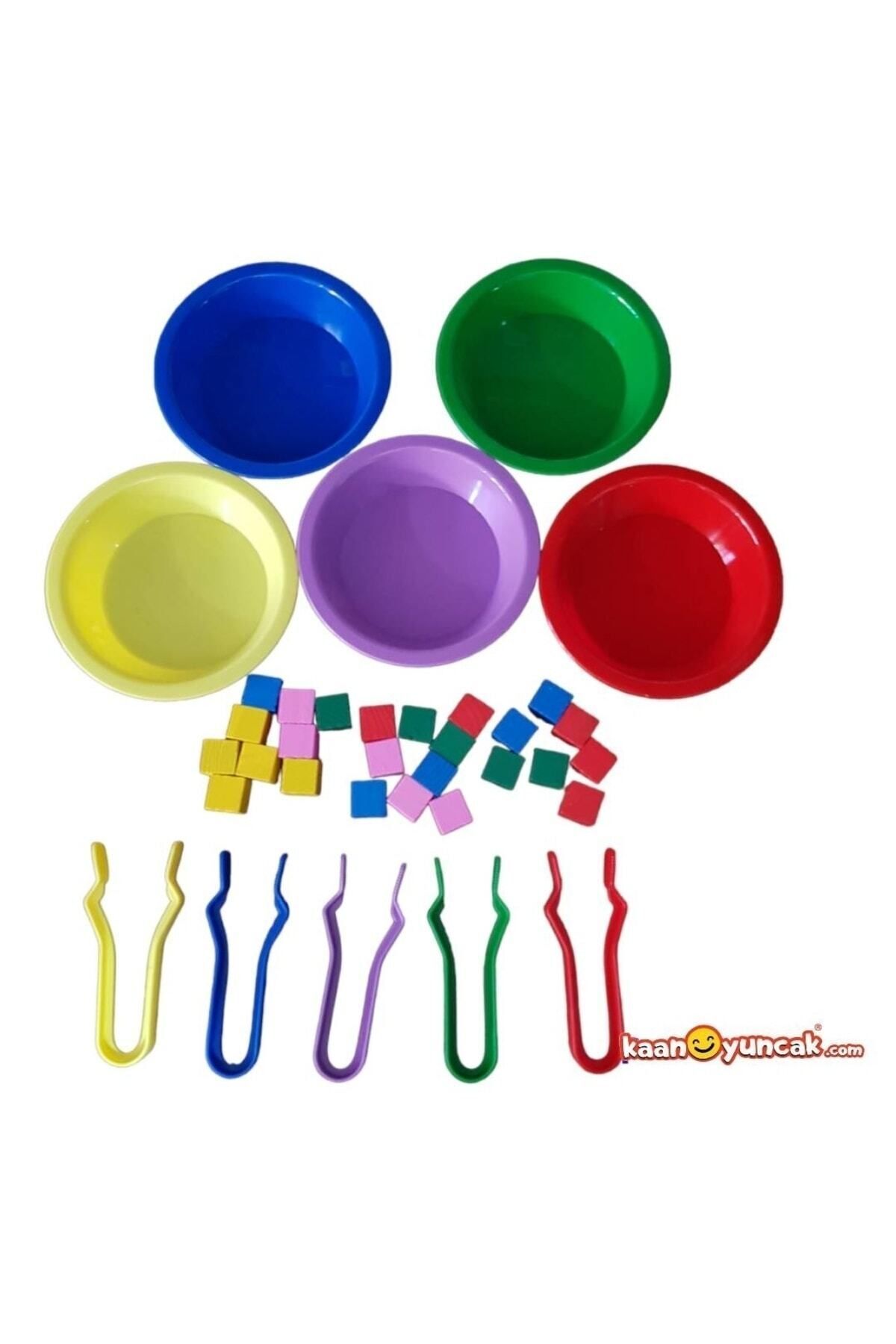 kaan oyuncak Renkli Küpler Aktarma Oyunu Cımbızlı fotoğrafı 6 (önizleme)