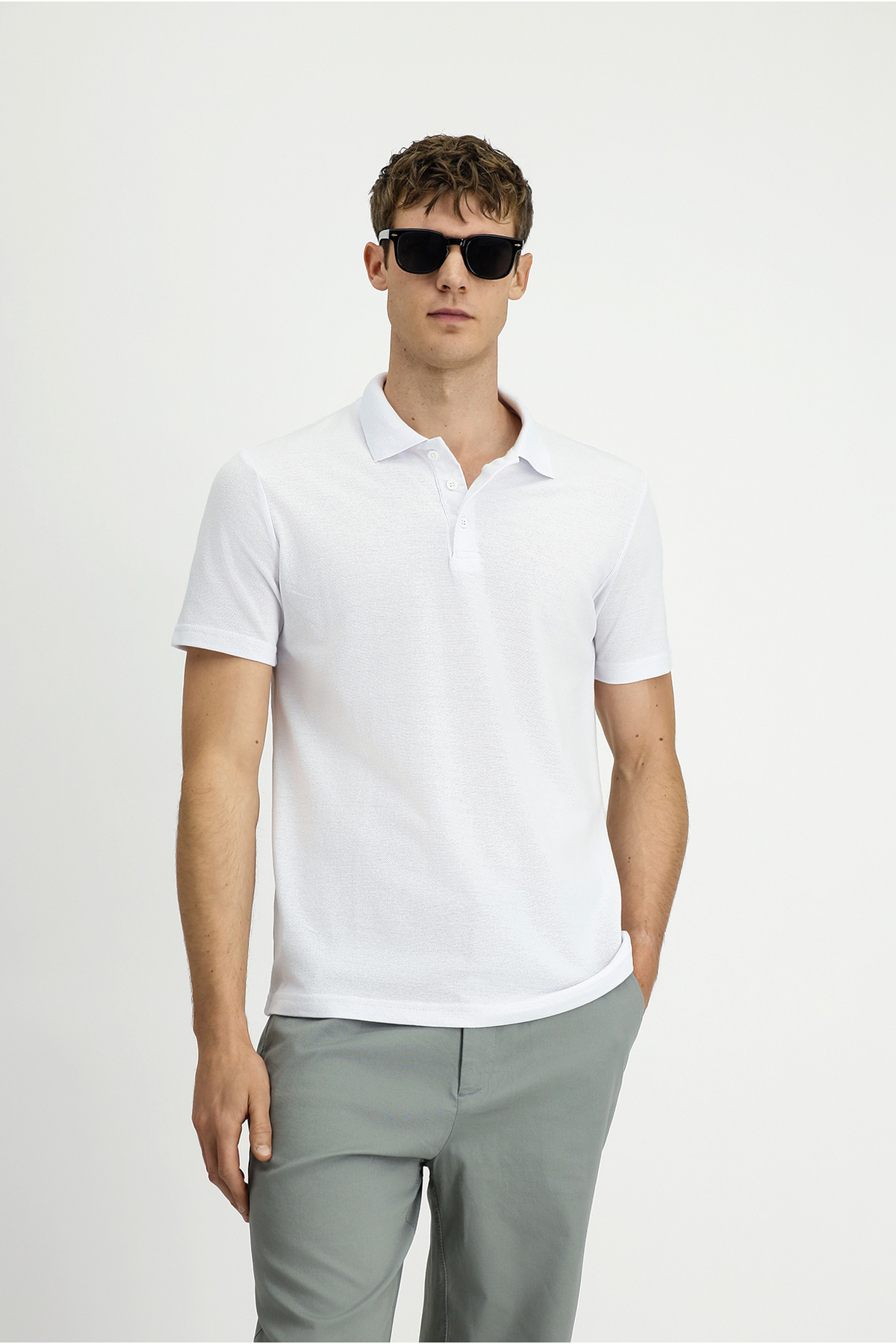 Kiğılı Polo Yaka Regular Fit Nakışlı Pamuklu Tişört