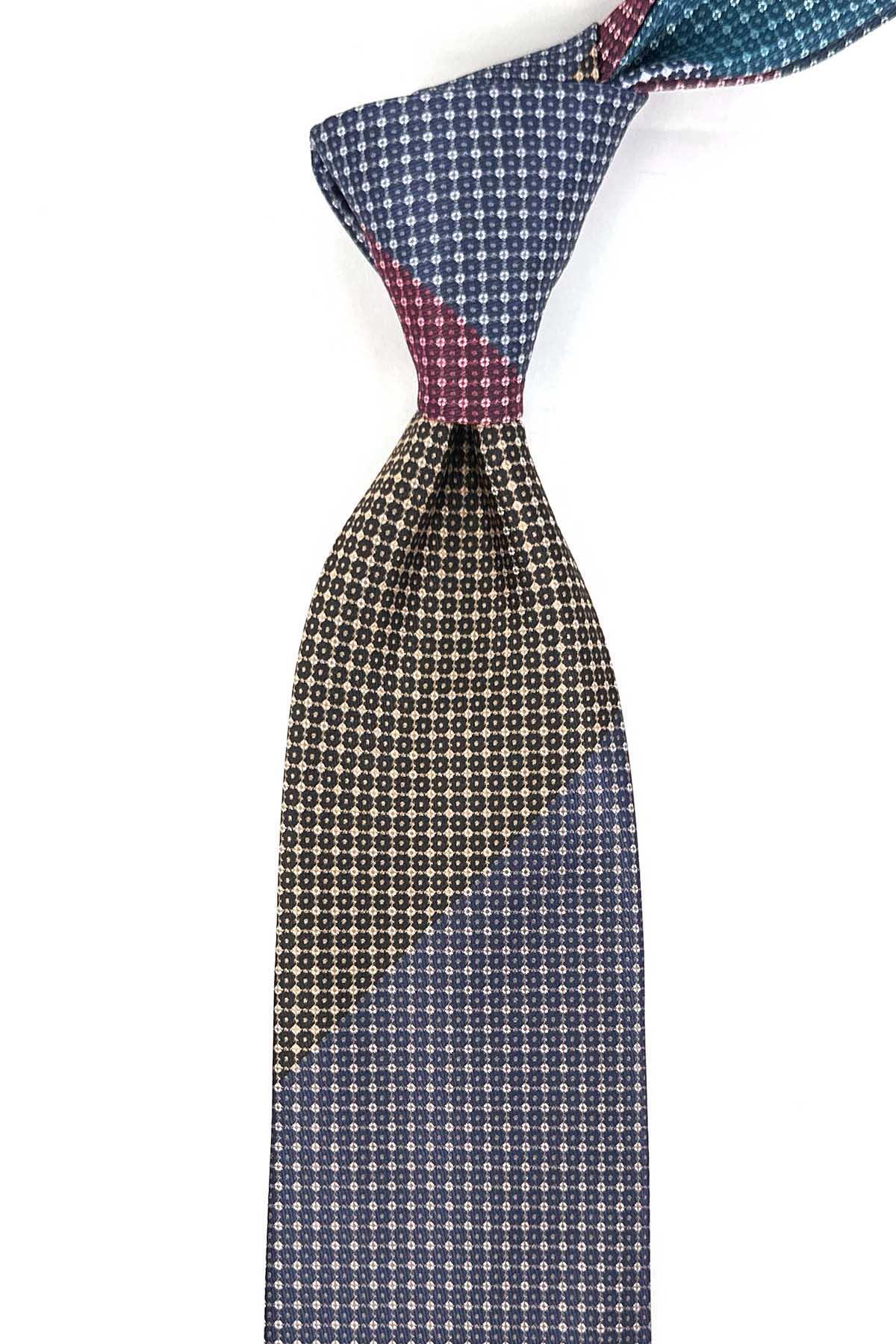  کراوات چهل تکه طرح خالدار چند رنگ KK13281