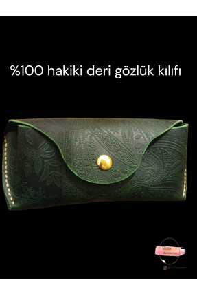 HELİSA ACCESSORİES Haki̇ki̇ Deri̇ El Yapimi 1. Kali̇te Gözlük Kilifi -yeşi̇l ...