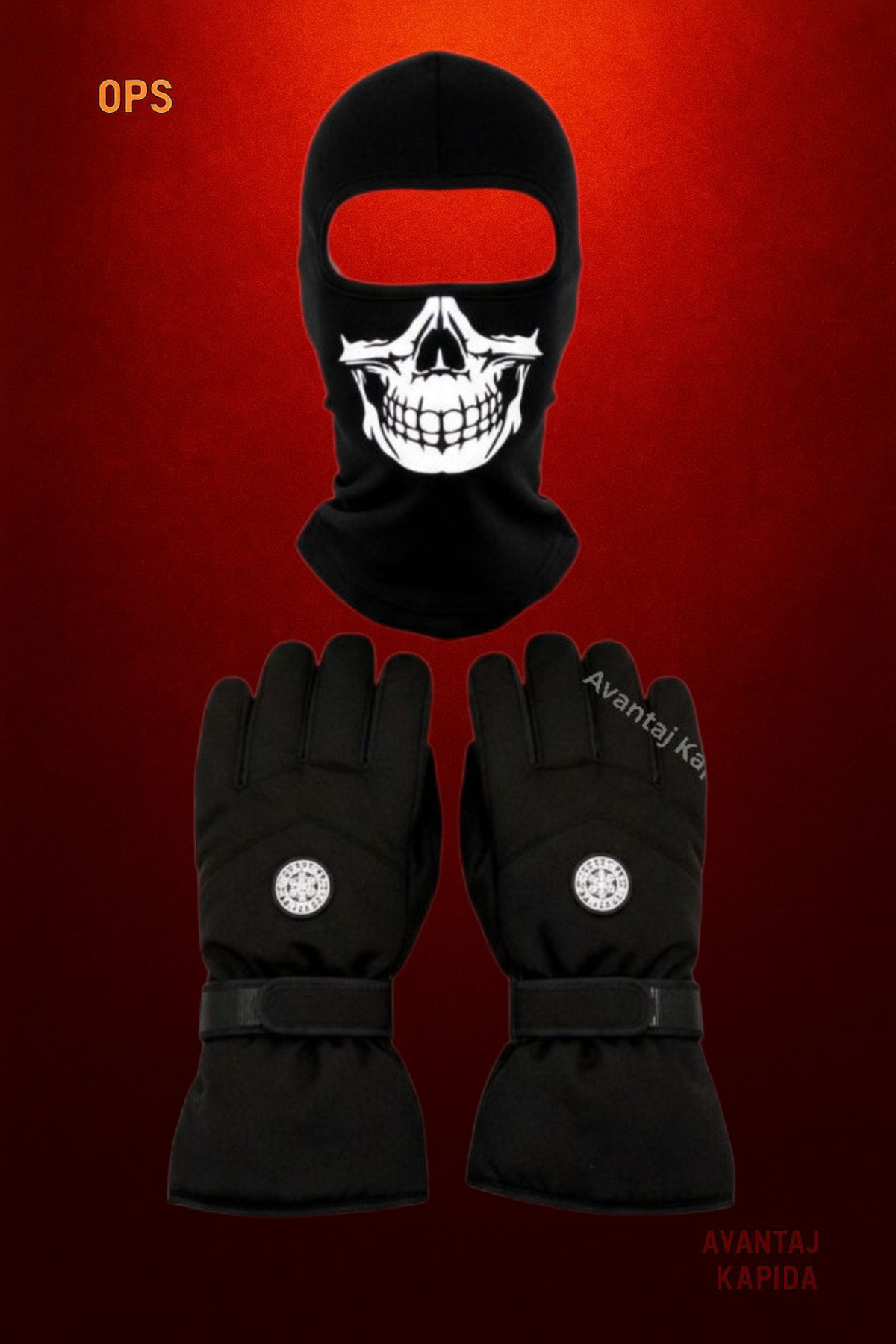 Mustran Tactical Skull 2’li Kışlık Motosiklet Eldiveni ve Balaklava Maske Seti