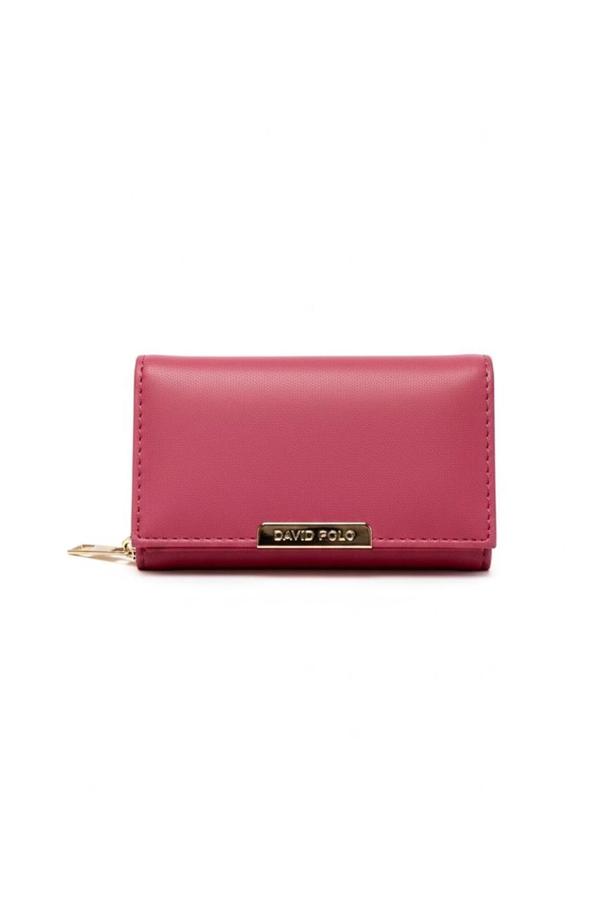 Soft Faux Leather Gold Women's Wallet with Color Detail Medium Size