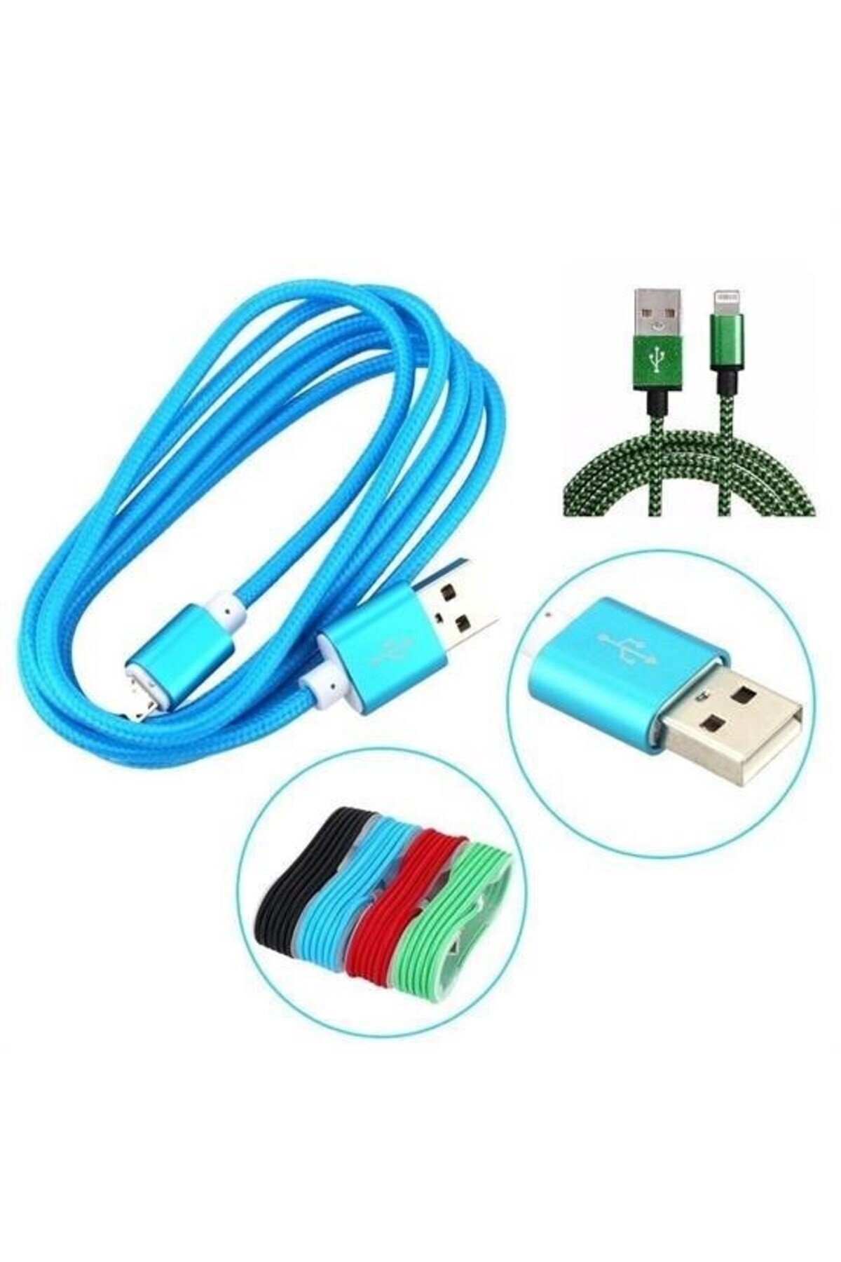 sesengo BUFFER® 1,5 Metrelik Örgü Şeklinde Apple Iphone Ipad Data Şarj Kablosu