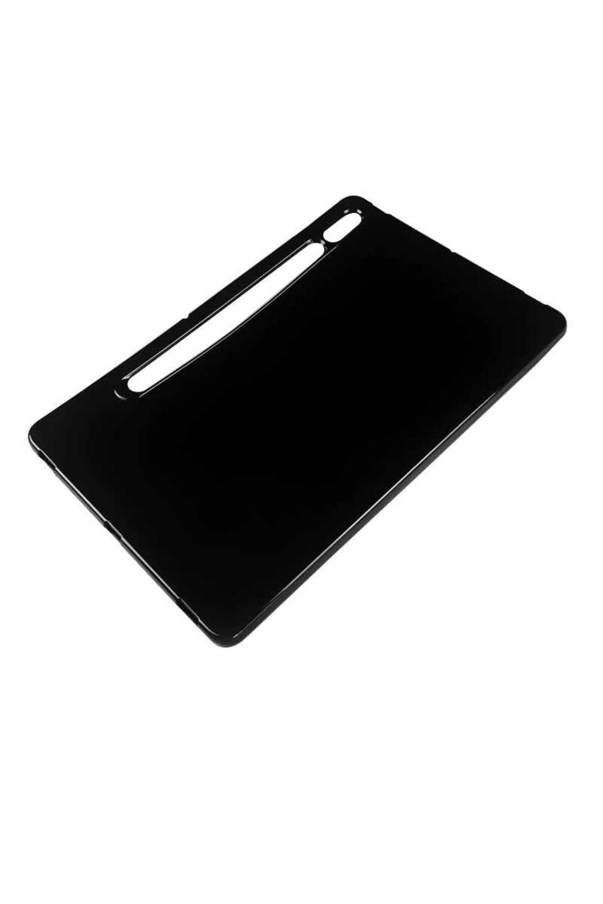 Galaxy Tab S7 Plus T970 Kılıf Uyumlu NXXA Tablet Süper Silikon Kapak-Siyah