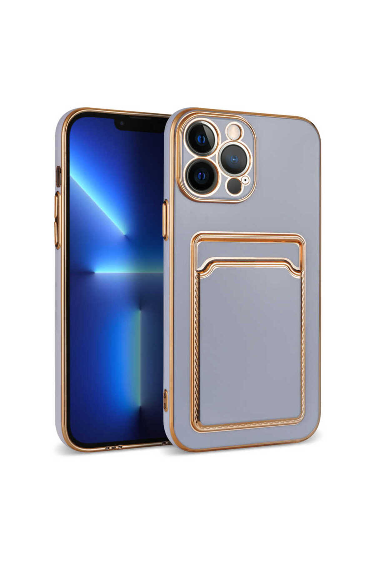 iPhone 12 Pro Max Uyumlu NXXA Bark Kartlıklı Kılıf-Lila