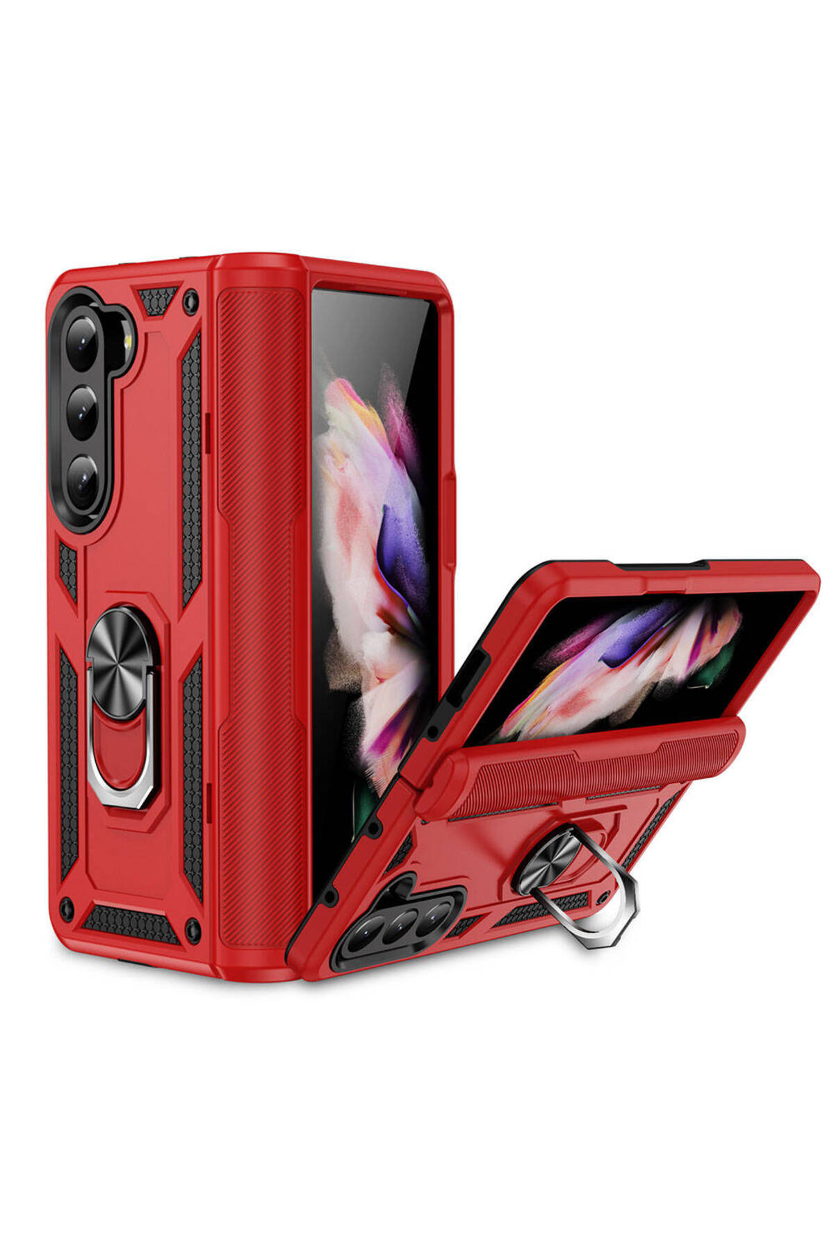 Galaxy Z Fold 5 Uyumlu JoieCreatif Vega Kılıf-Kırmızı