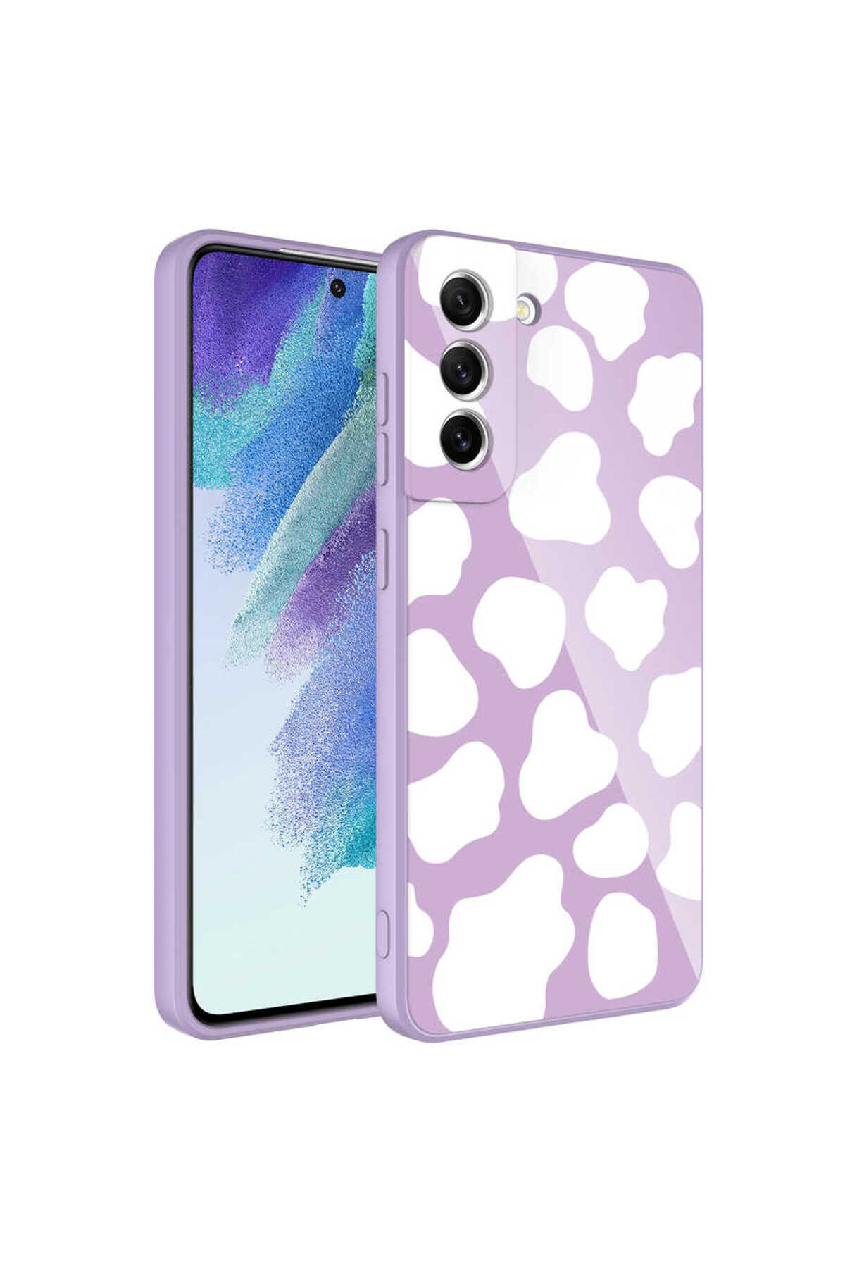 Galaxy S21 FE Uyumlu Kamera Korumalı Desenli Sert Silikon JoieCreatif Epoksi Kılıf-NO6