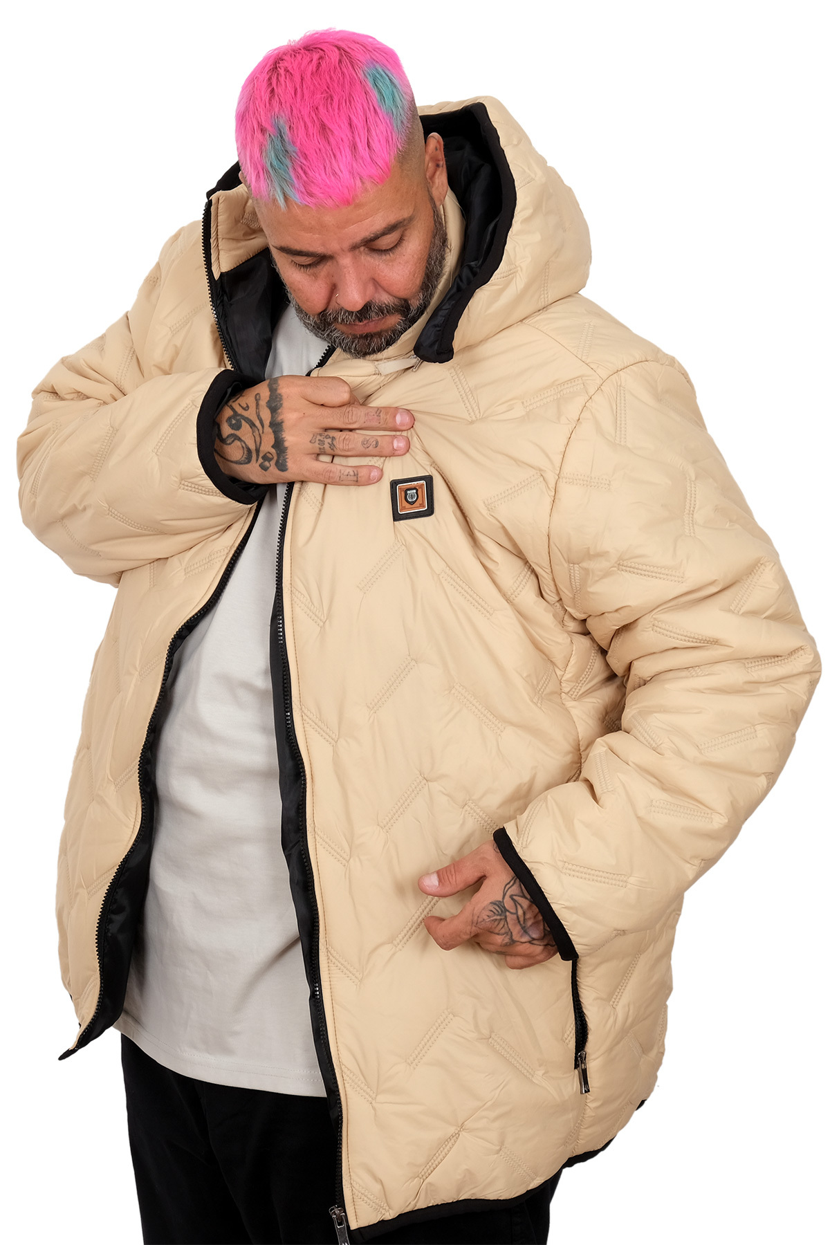 ModeXL Mode XL Erkek Buyuk Beden Mont Kapsonlu Kapıtone 25708 görsel 3