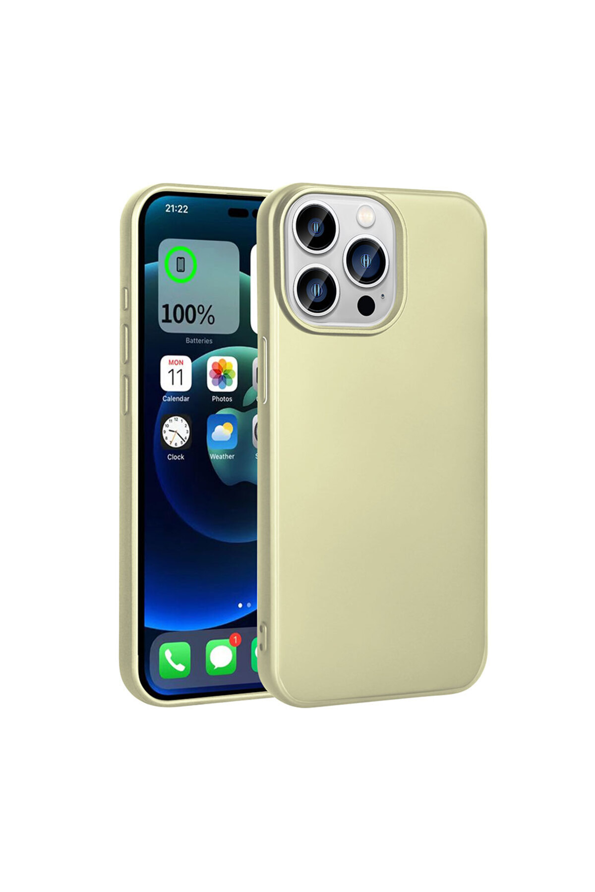 iPhone 15 Pro Uyumlu JoieCreatif Premier Silikon Kılıf-Gold
