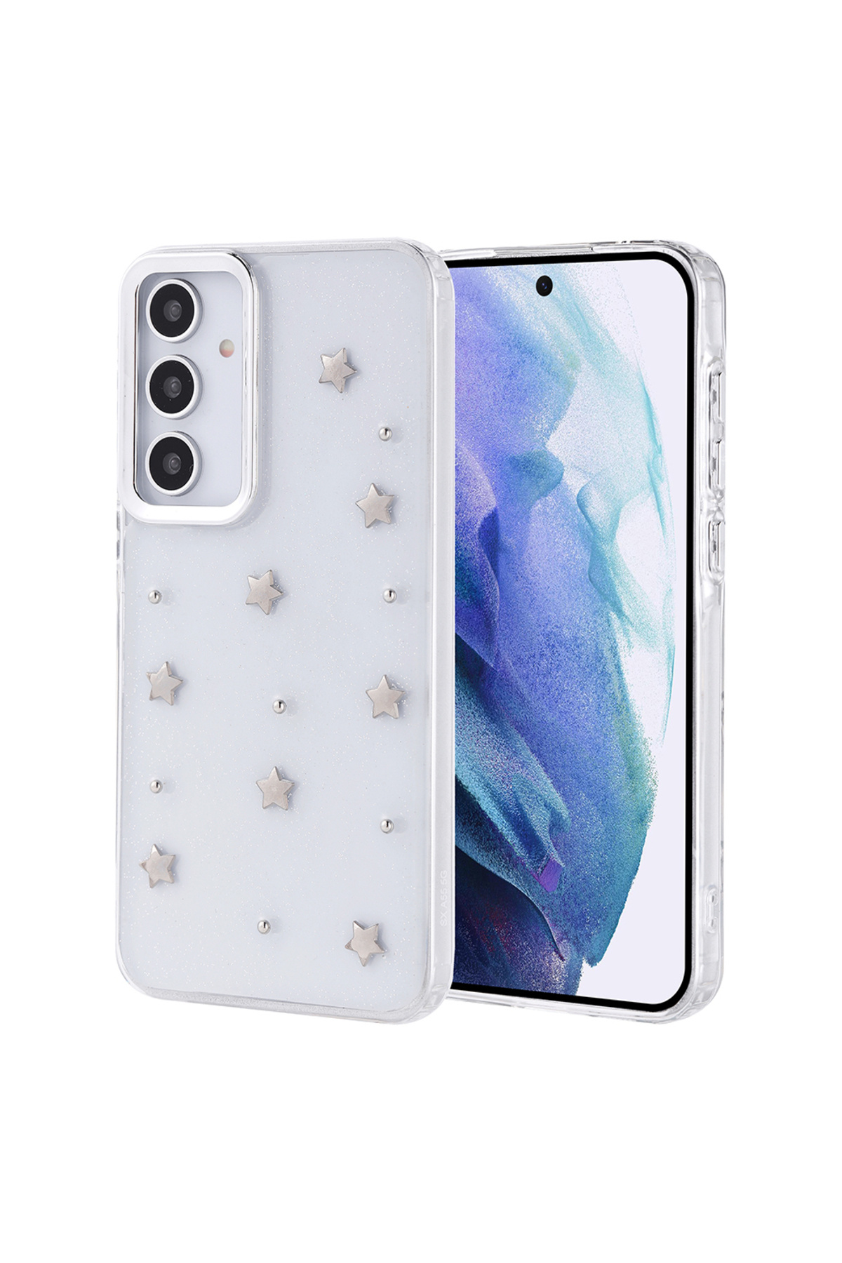 Galaxy A55 Kılıf Airbag Tasarımlı Simli Şeffaf NXXA Kutup Kapak - Yıldız