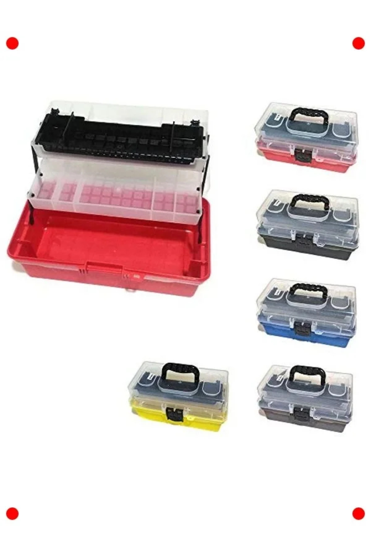 Genel Markalar Şeffaf Kapaklı 15 İnç Balıkçı Takım Çantası