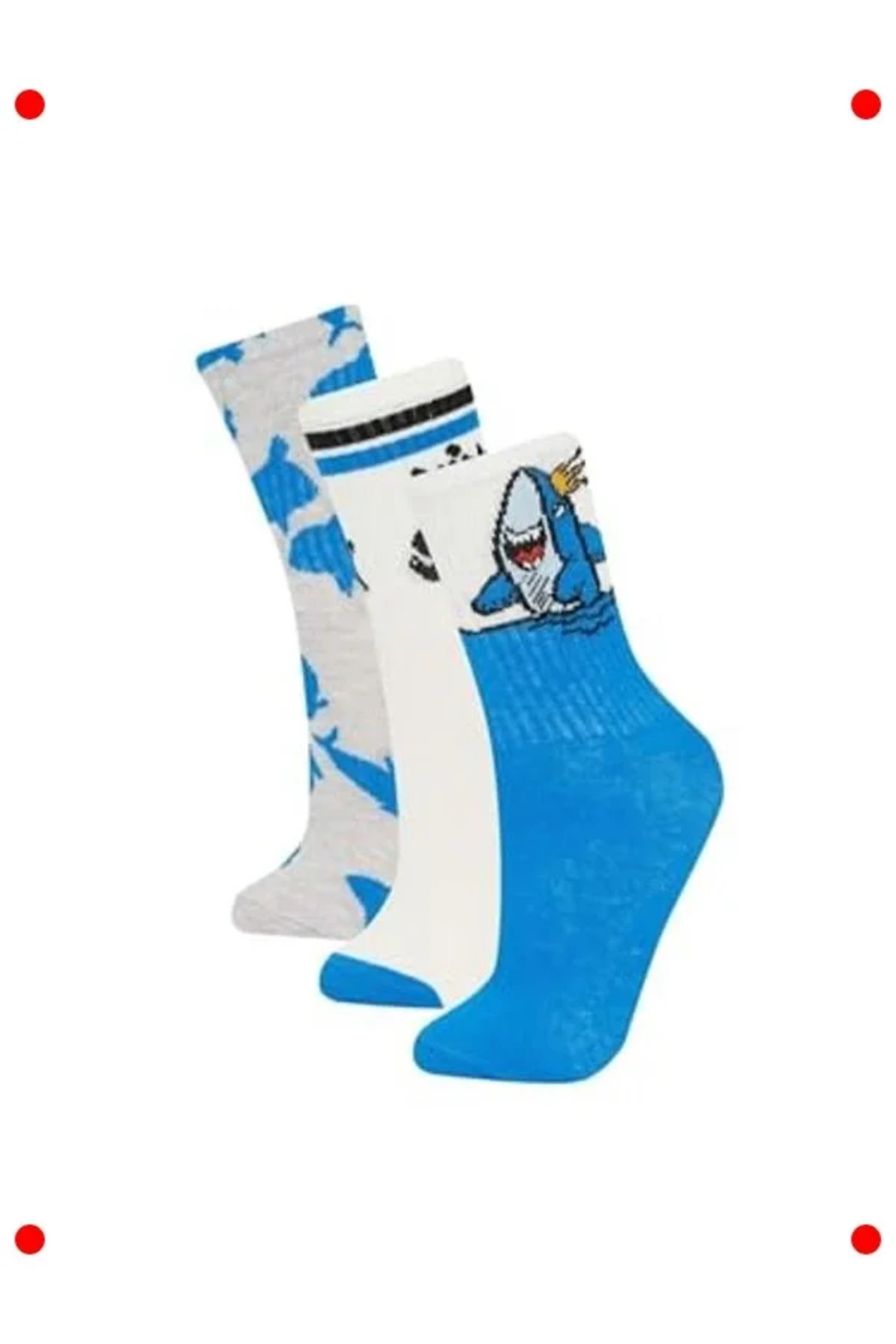 markentegra Erkek Çocuk 3'lü Pamuklu Uzun Çorap Seti