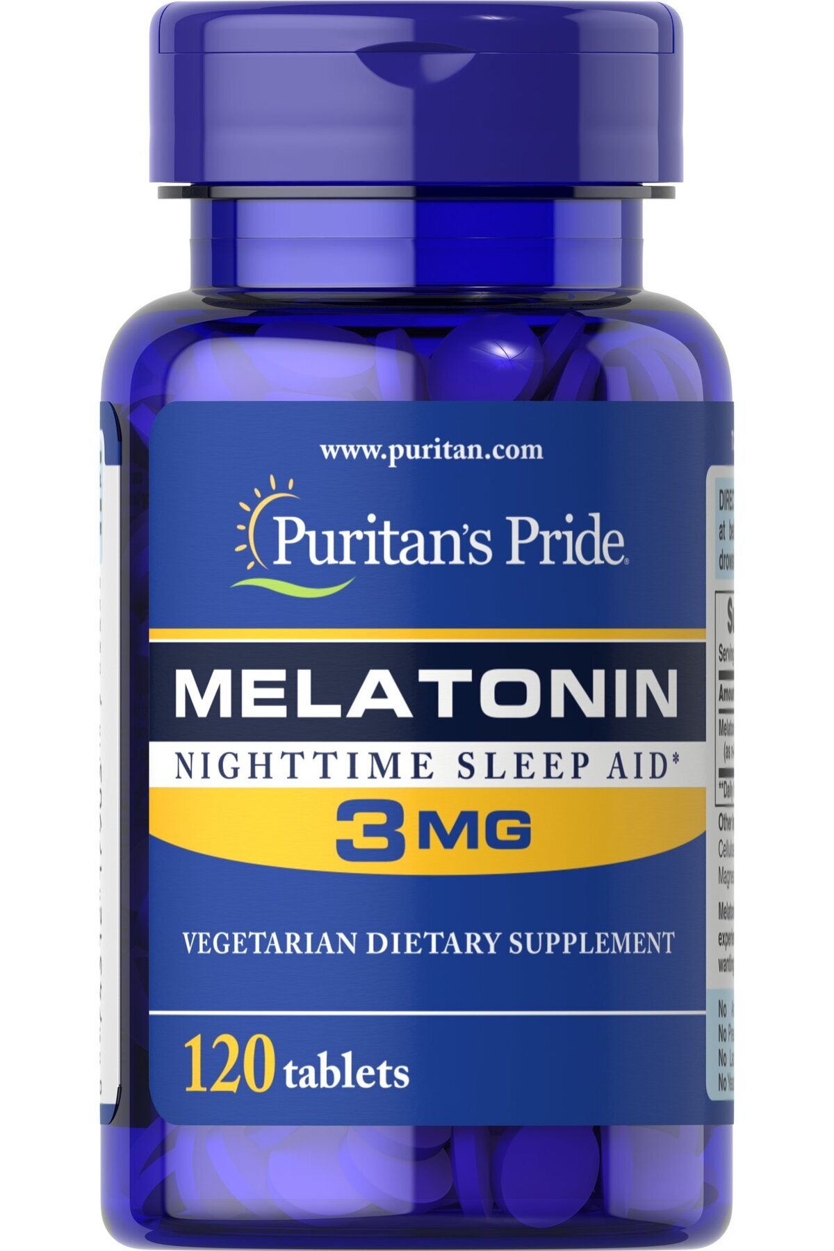 Puritan's Pride Night Sleep Melatonin 3 mg 120 Capsules