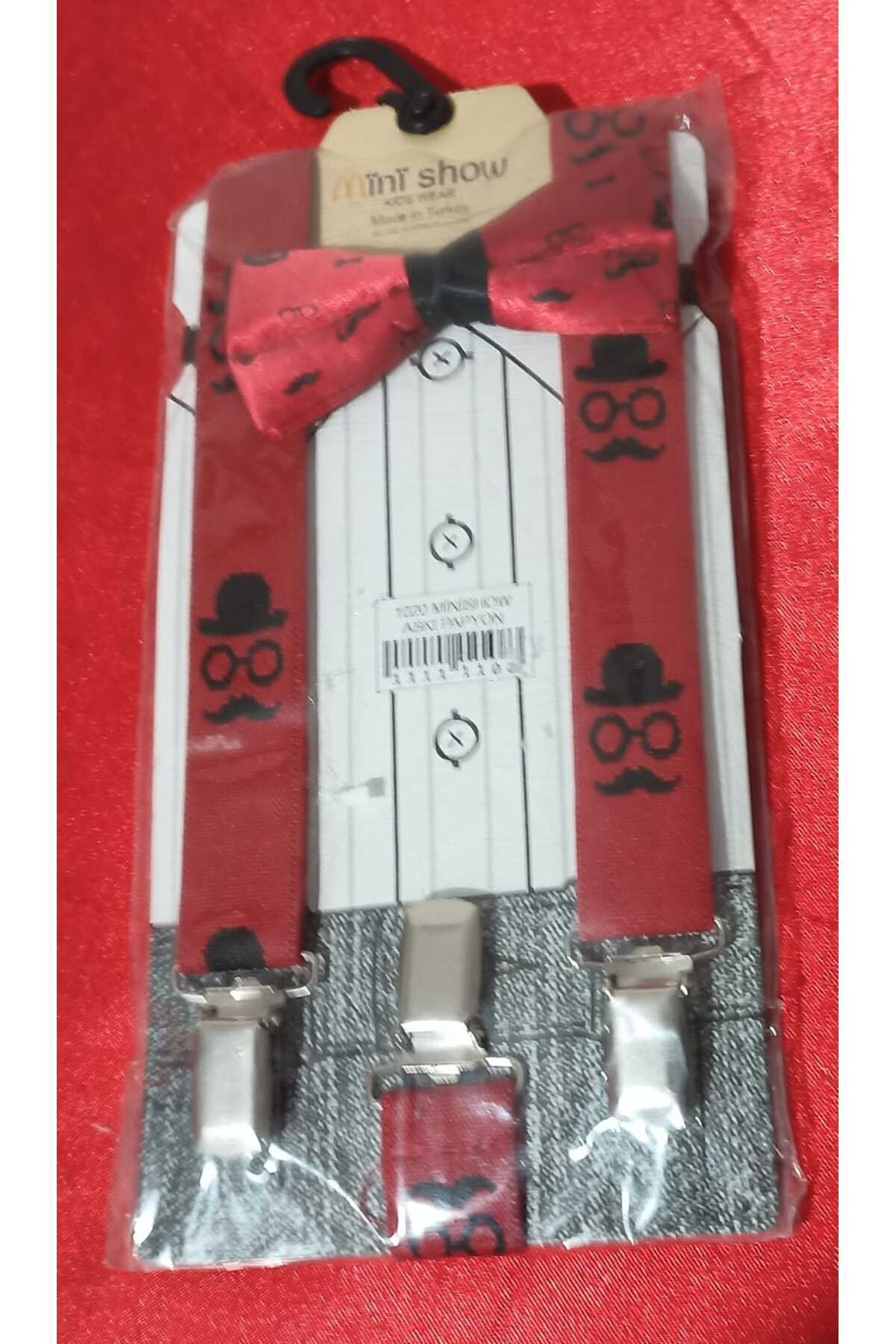 bombshop8 Erkek Çocuk Papyon - Pantolon Askısı Takım