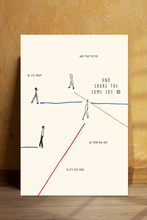 ea artworks kader çizgisi anlamlı kanvas tablo