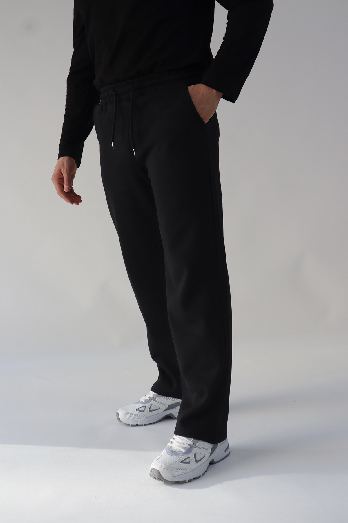 memowear  Örme Kumaş Rahat Kesim Spor Baggy Paça Eşofman Altı - Görsel 4