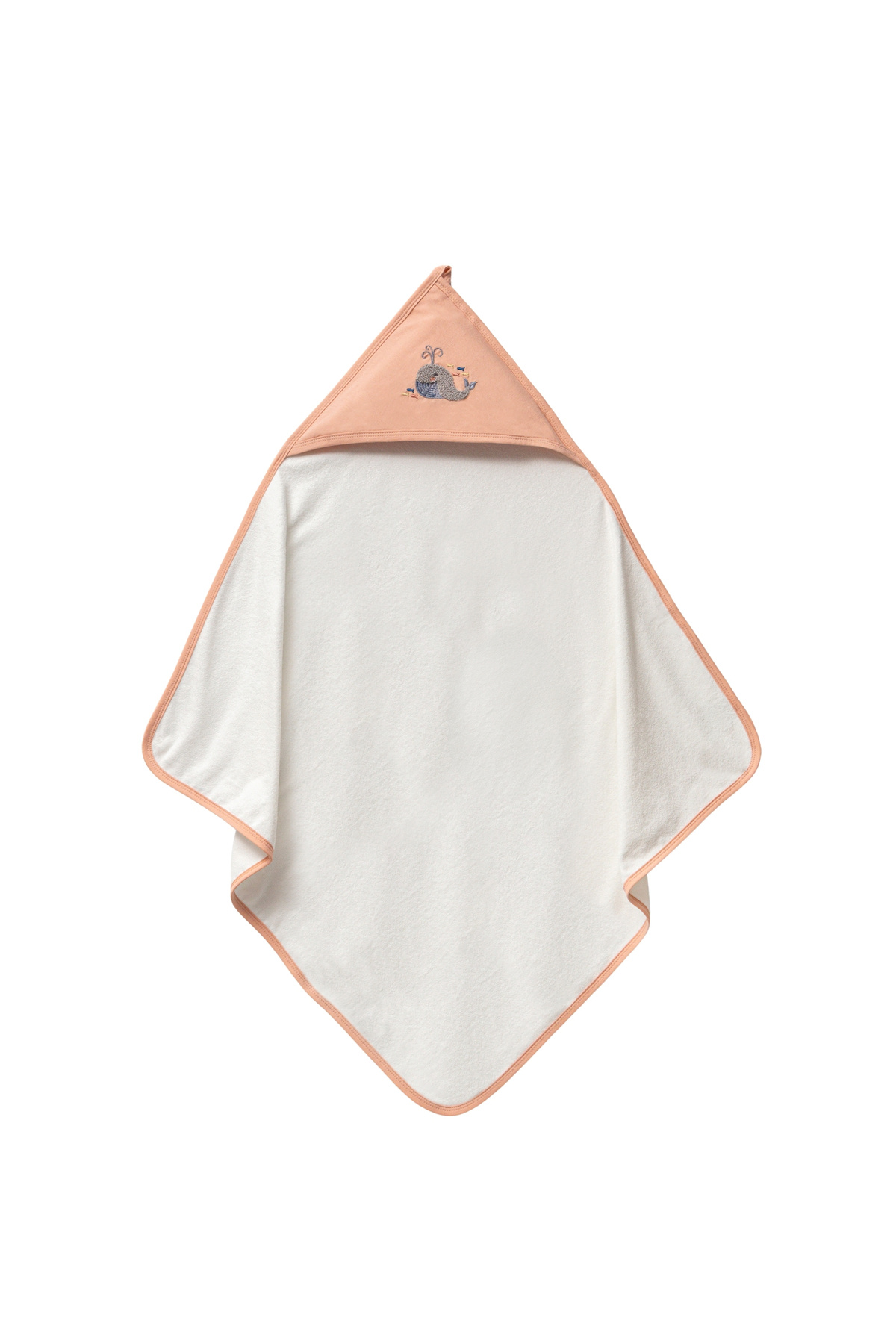 Shoppik Bacodeseta Little Whale Kapüşonlu Bebek Havlusu – Balina Nakışlı, Soft Cotton, 80x90 cm