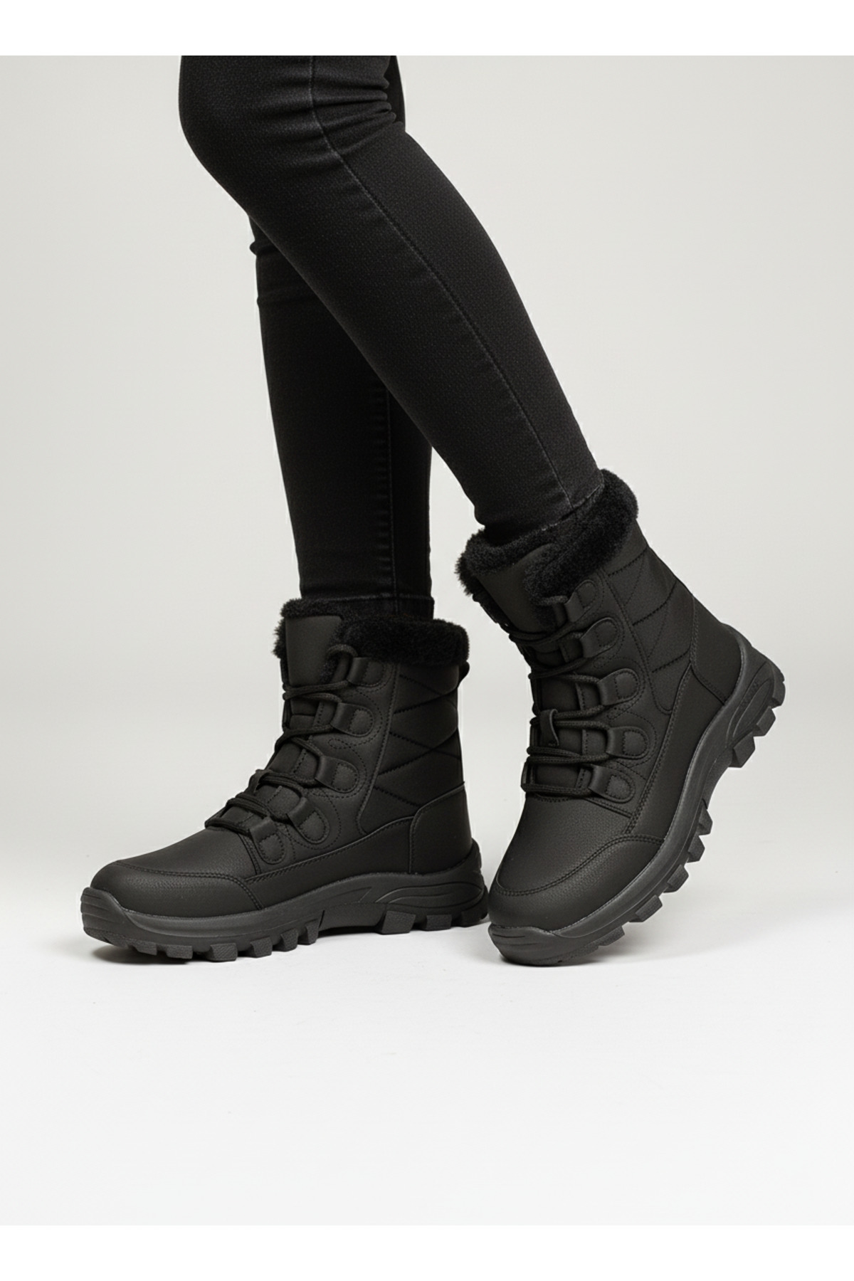 Runnix Shoes SNORA Termal Taban Kürklü Kadın Kar Botu, Su Geçirmez Kalın Taban Kışlık Outdoor Bot