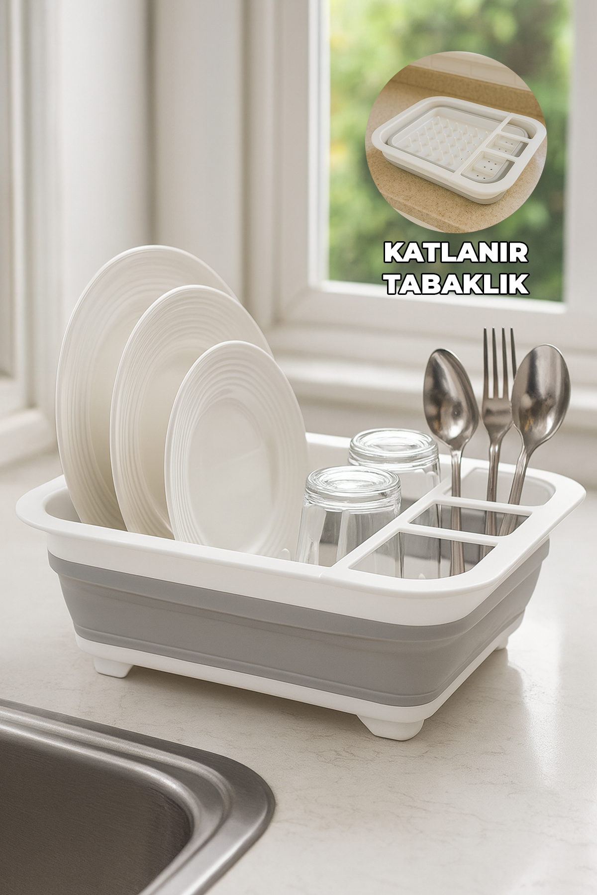 Collapsible Dish Plate Holder - Glass Fork Spoon - Perforated Waterproof - Camping Dish Holder