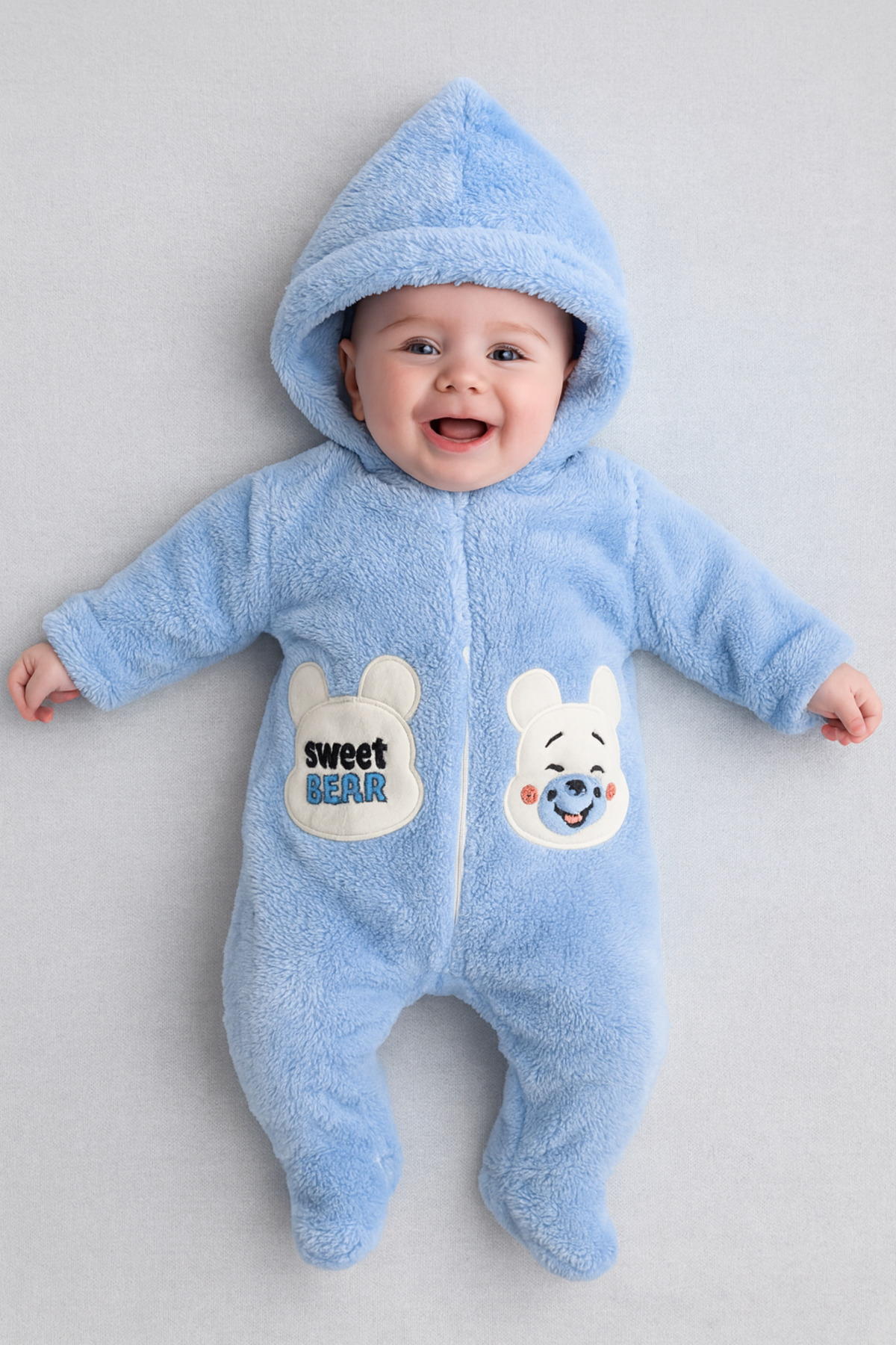 Arı Bebe Erkek Bebek Polar Welsoft Ayıcıklı Tulum fotoğrafı 2 (önizleme)