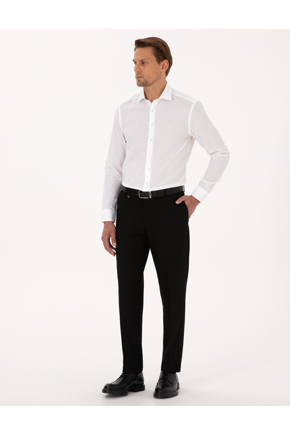 شلوار پارچه‌ای مشکی Ex. Slim Fit مدل 50316298-VR046 پیر کاردین شلوار Pierre Cardin