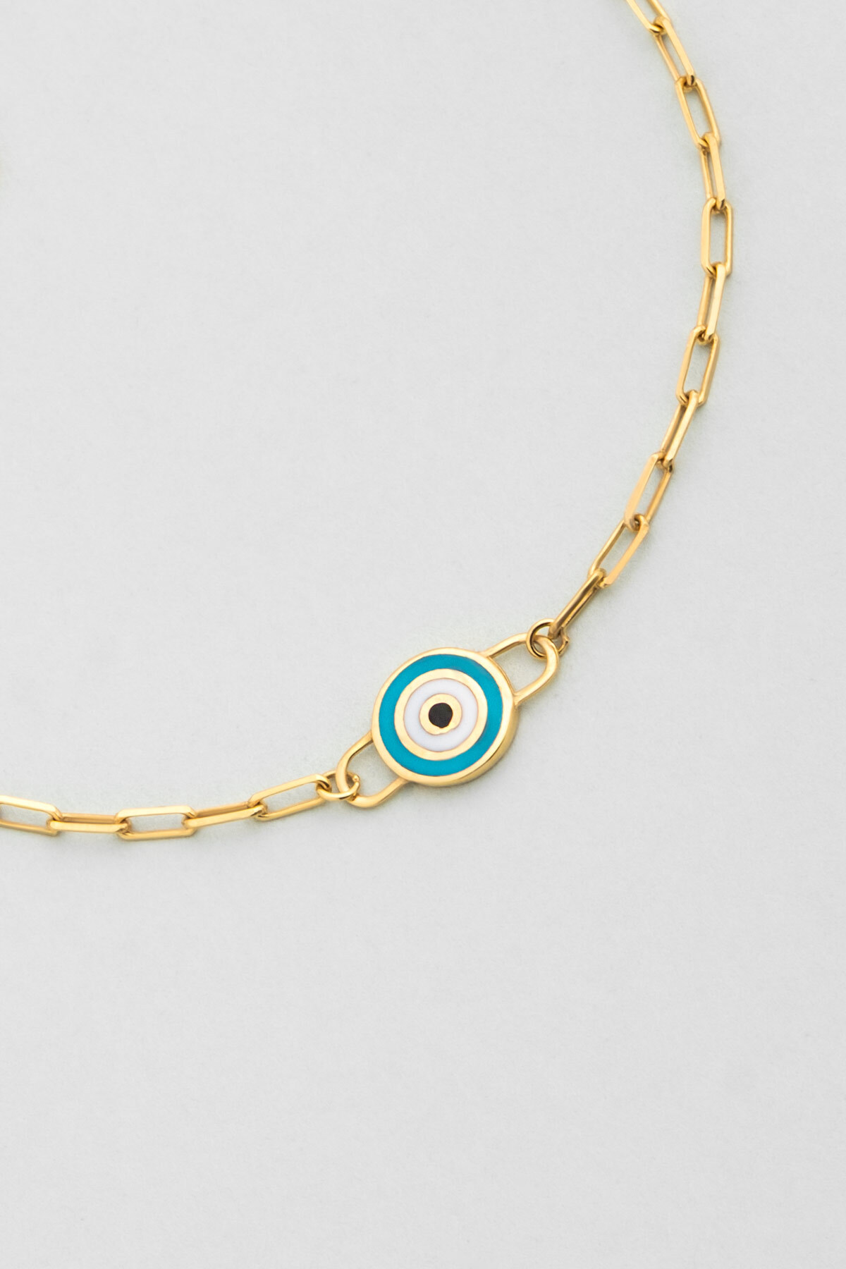 So CHIC... Osiris Gözü Çift Taraflı 18 Ayar Sarı Altın Kaplama 19 Cm Gümüş Nazar Bileklik görsel 6
