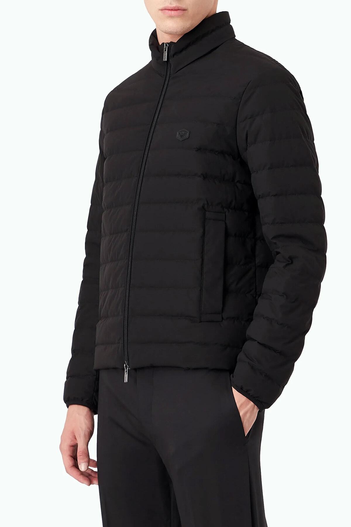 امپوریو آرمانی کاپشن مردانه مشکی جیب‌دار یقه ایستاده 8N1BQ2 1NLRZ-0999