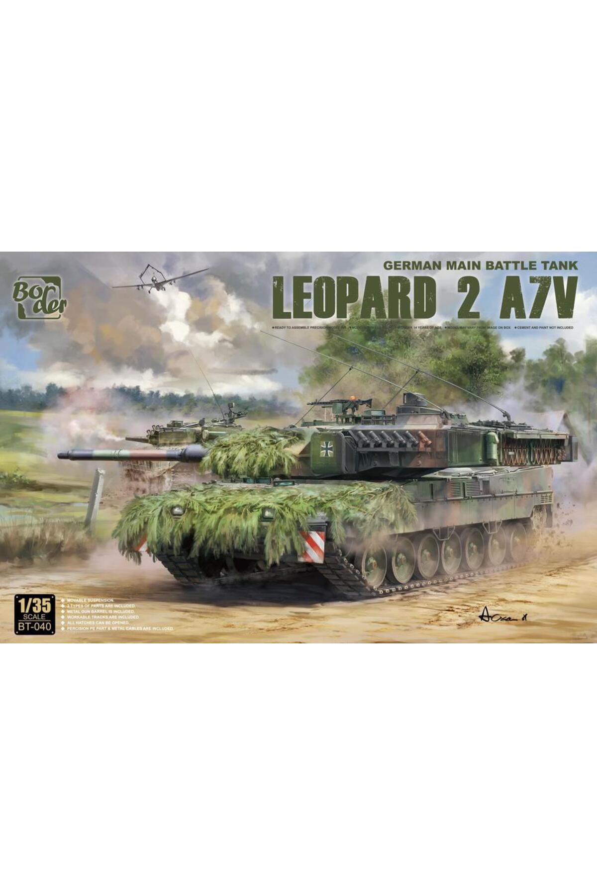 مدل مونتاژی تانک اصلی نبرد لئوپارد ۲A7V آلمانی Border BT-040، مقیاس ۱/۳۵