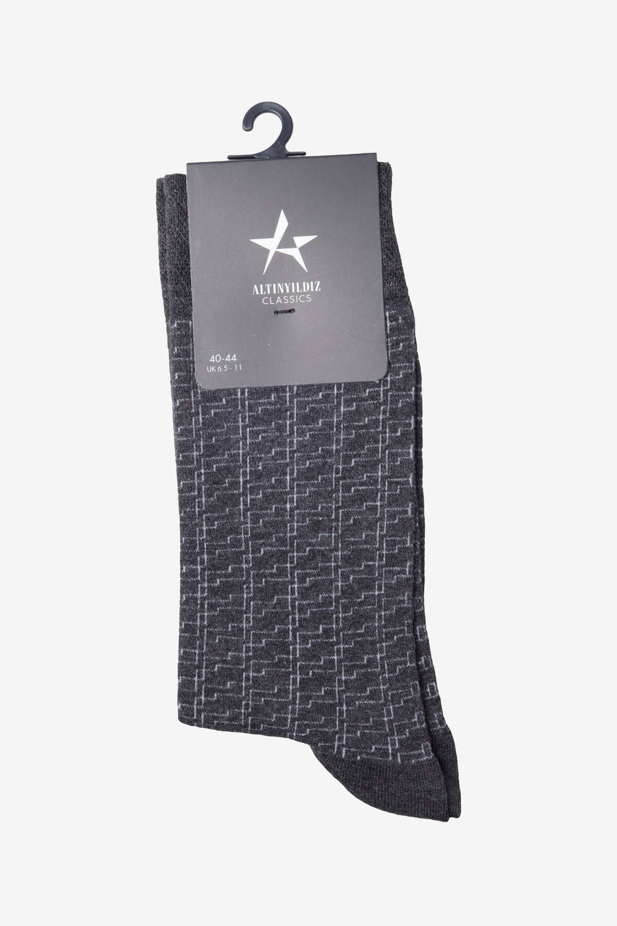 آلتین ییدلیز کلاسیکس جوراب مردانه طرح‌دار خاکستری تک‌رنگ بافت نرم