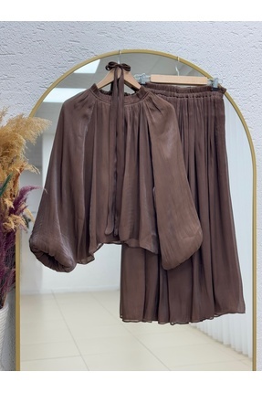 BENAHOLL Barrie Balon Kol Janjan Etekli Takım-GE794 Kahve