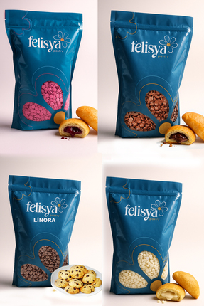 felisya Sütlü/bitter/beyaz/Frambuaz Damla Çikolata 1kgx4kg