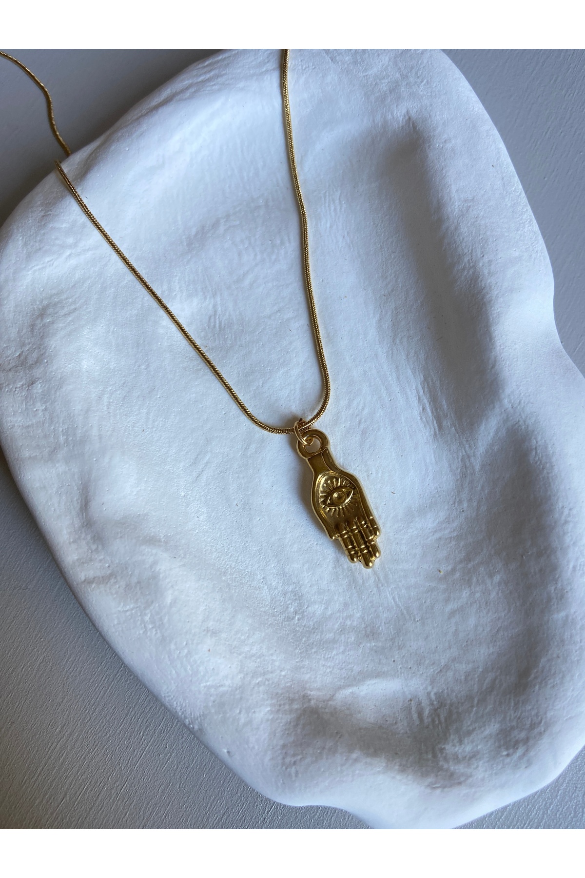 Göz Sembolü Charm Yılan Zincir Çelik Gold Kadın Kolye (40 + 5 cm) – Sevgililer Günü Özel - Detay Görseli 2