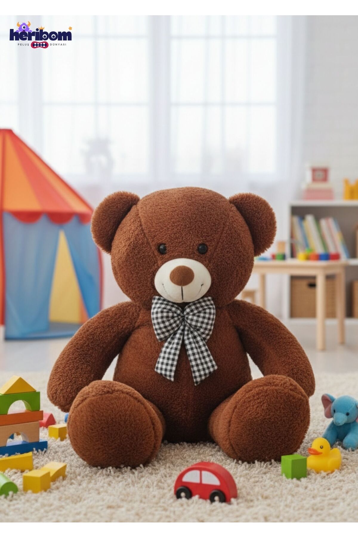 Heribom 90 Cm Peluş Ayı Büyük Boy - Sevgili Hediye- Doğum Günü Hediyesi fotoğrafı 2 (önizleme)