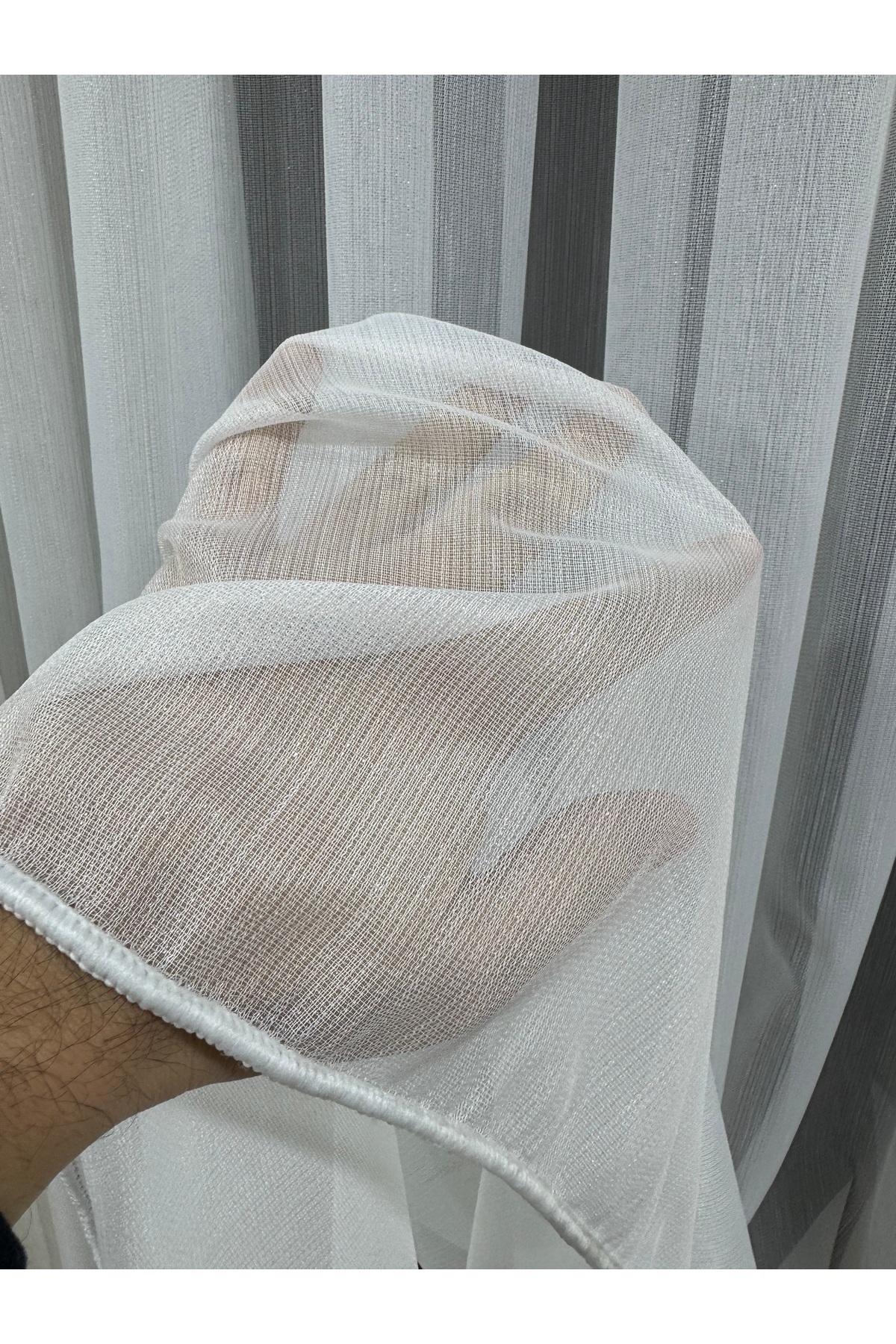 exelance home SİMLİ BAMBU TÜL PERDE ŞANTUKLU SİMLİTÜL HER ODAYA UYUMLU 1e3 KAT PİLE AĞIR DÖKÜMLÜ TÜL PERDE