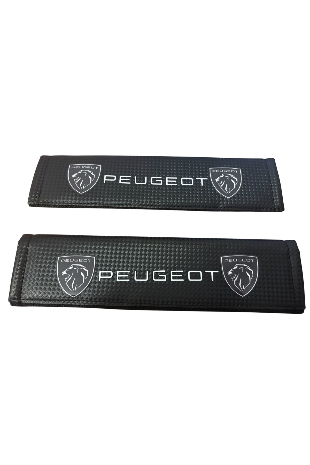 İKTUNING PEUGEOT LOGOLU SUNİ DERİ EMNİYET KEMER PEDİ ( 2 ADET )