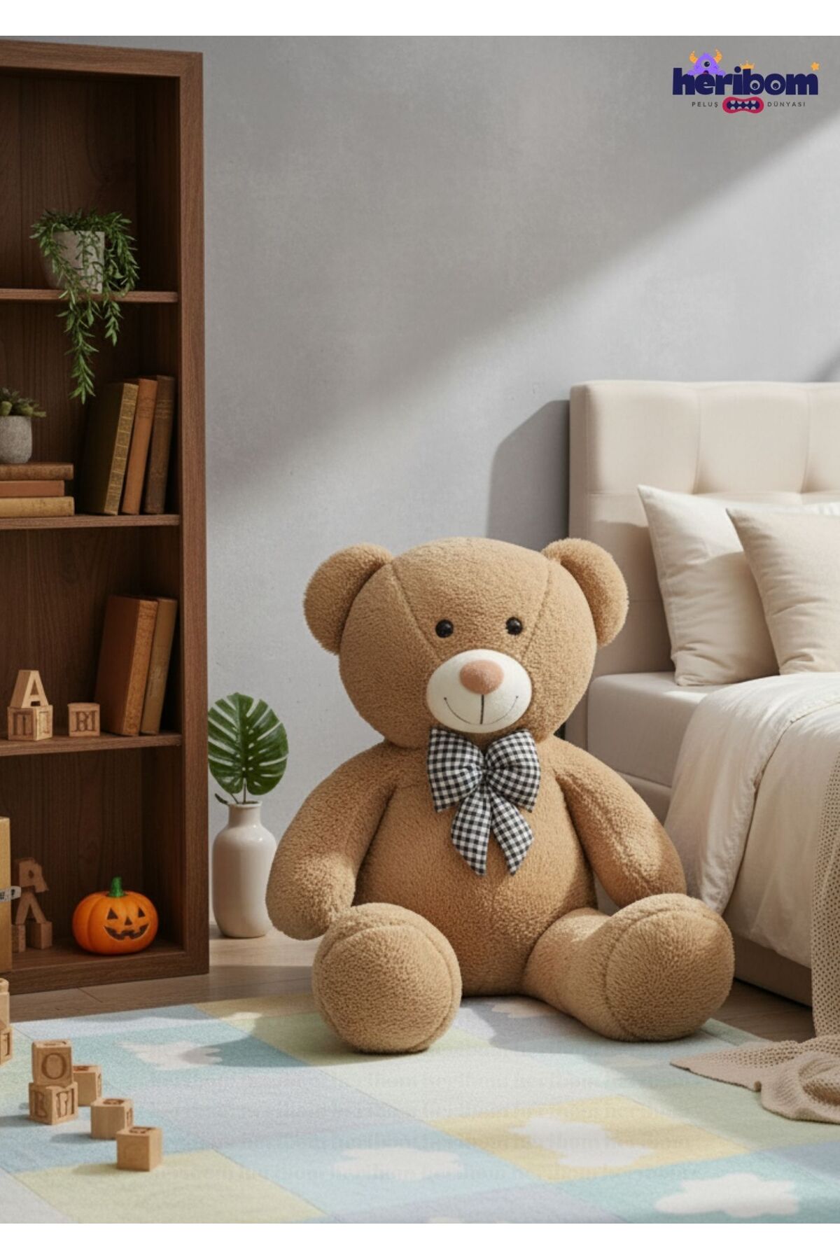 Heribom 90 Cm Peluş Ayı Büyük Boy - Sevgili Hediye- Doğum Günü Hediyesi fotoğrafı 3 (önizleme)