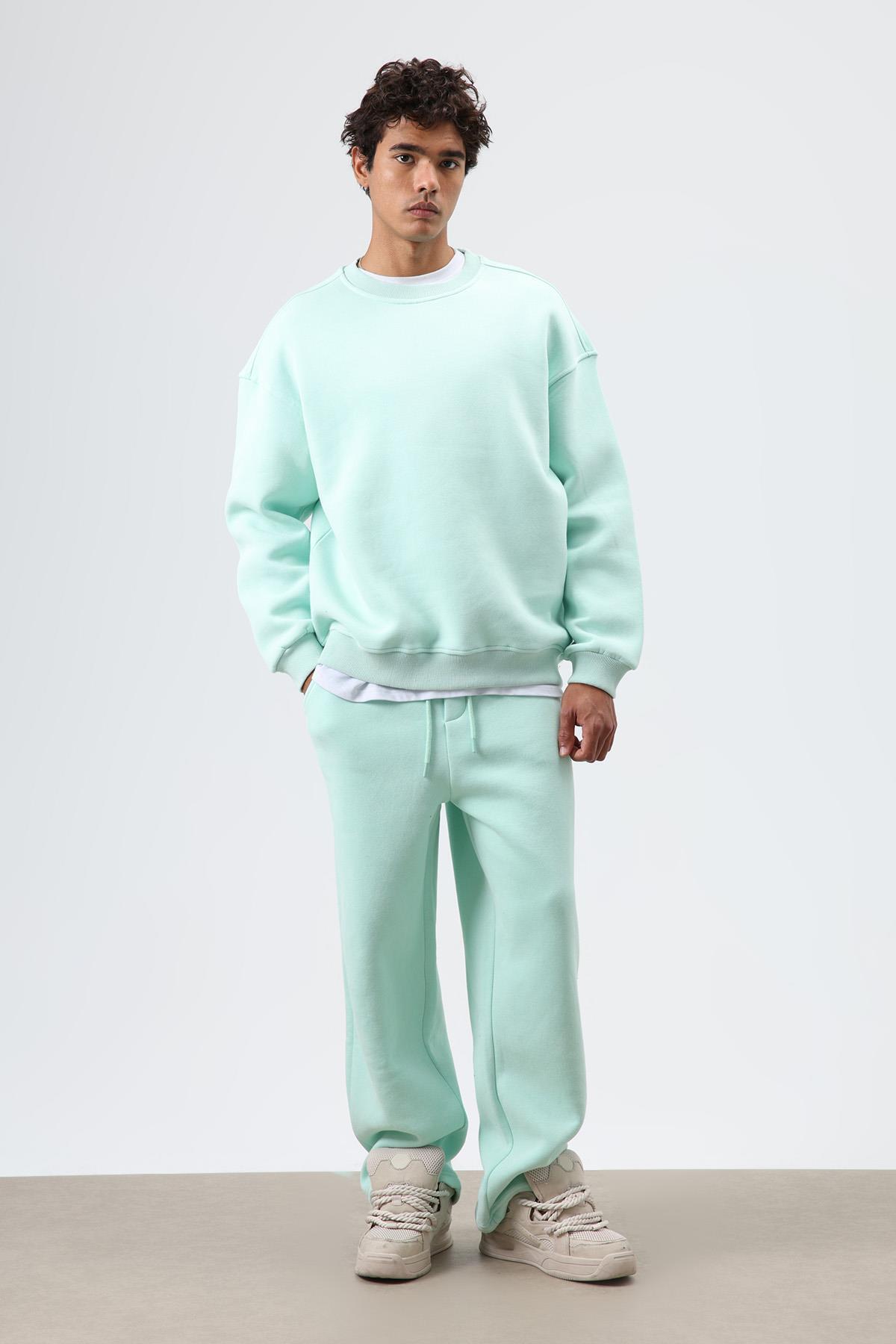 Yıkamalı Baggy Eşofman Alt Mint