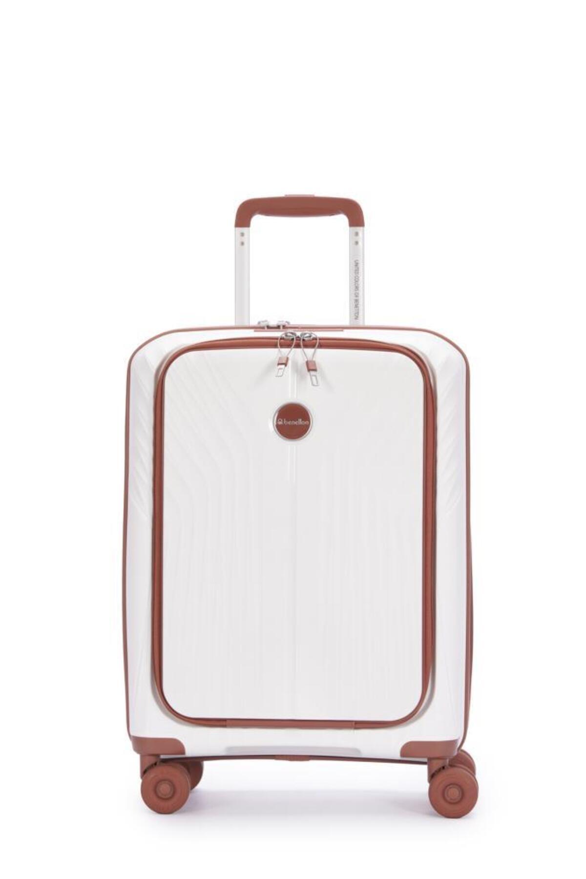 بنتون چمدان چرخدار، کابین سفید، سایز 14BNT8010-03-BY